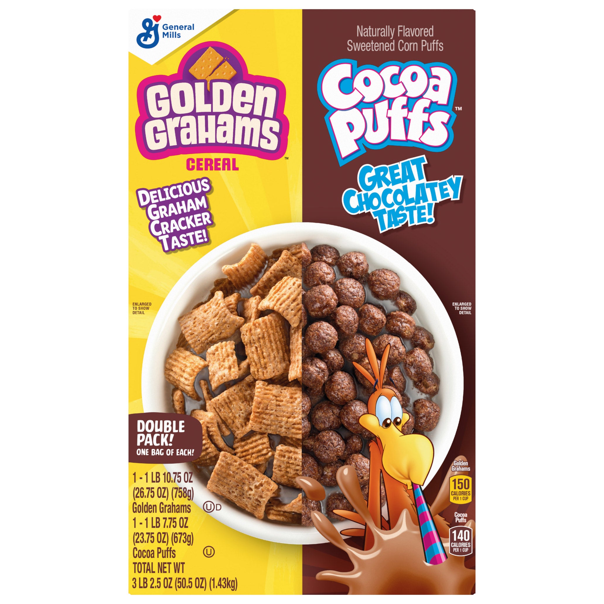 GENERAL MILLS GRAHAM & COCOA PUFFS 50.5 OUNCES (3.15 LBS)