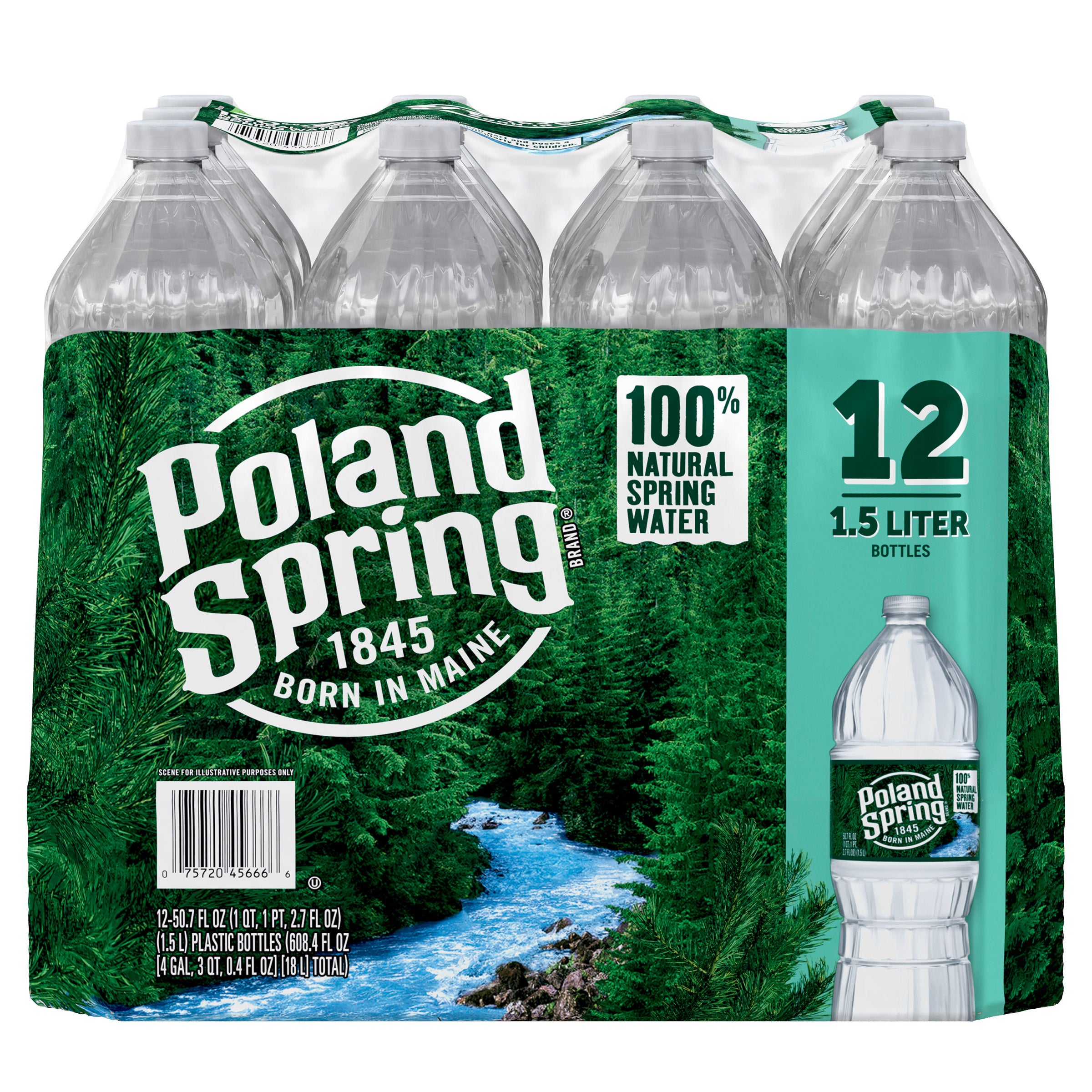 POLAND SPRING SPRING WATER 12/50.7 FLOZ(19.01QTS)