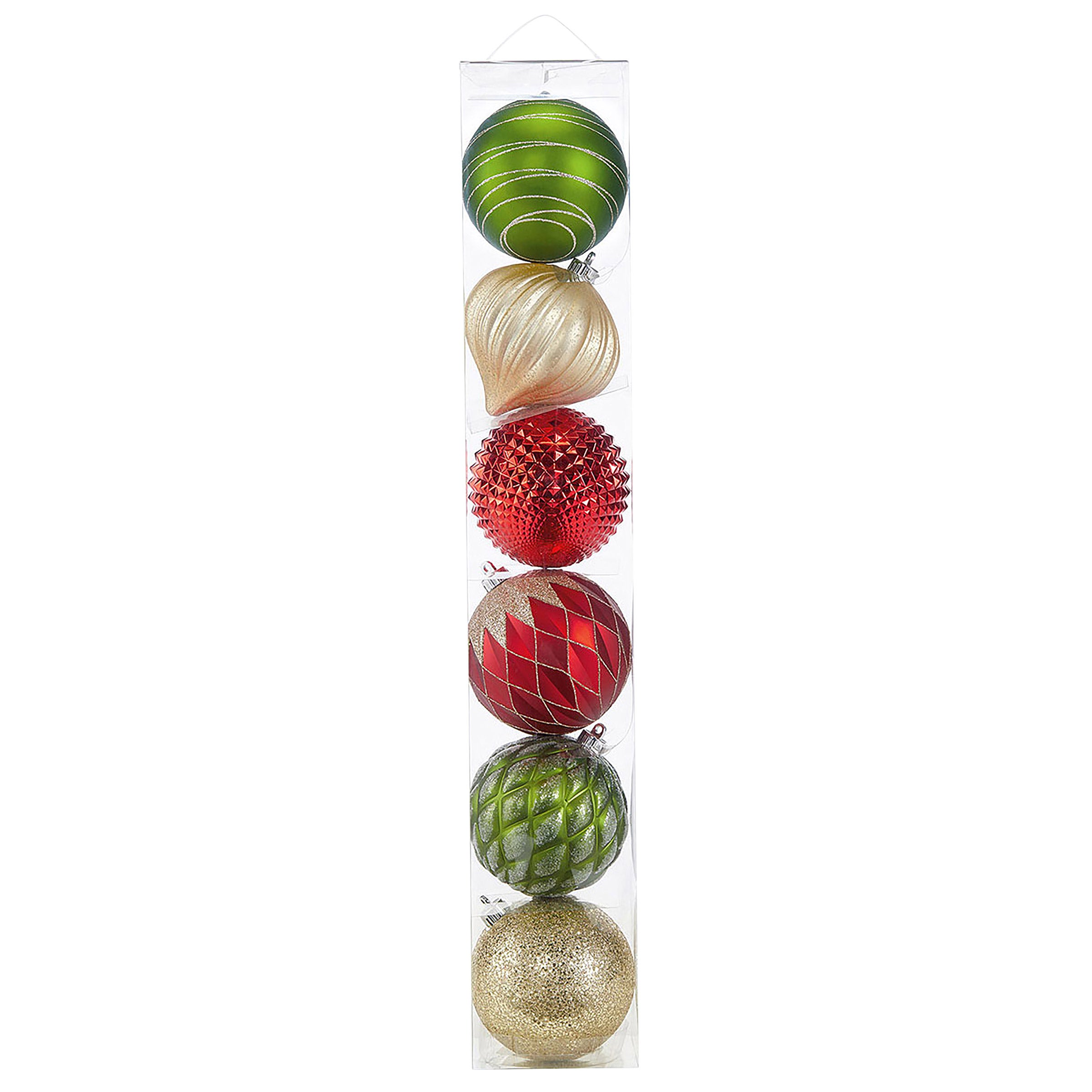 SHATTER RESISTANT ORNAMENTS 6-PIECE SET
