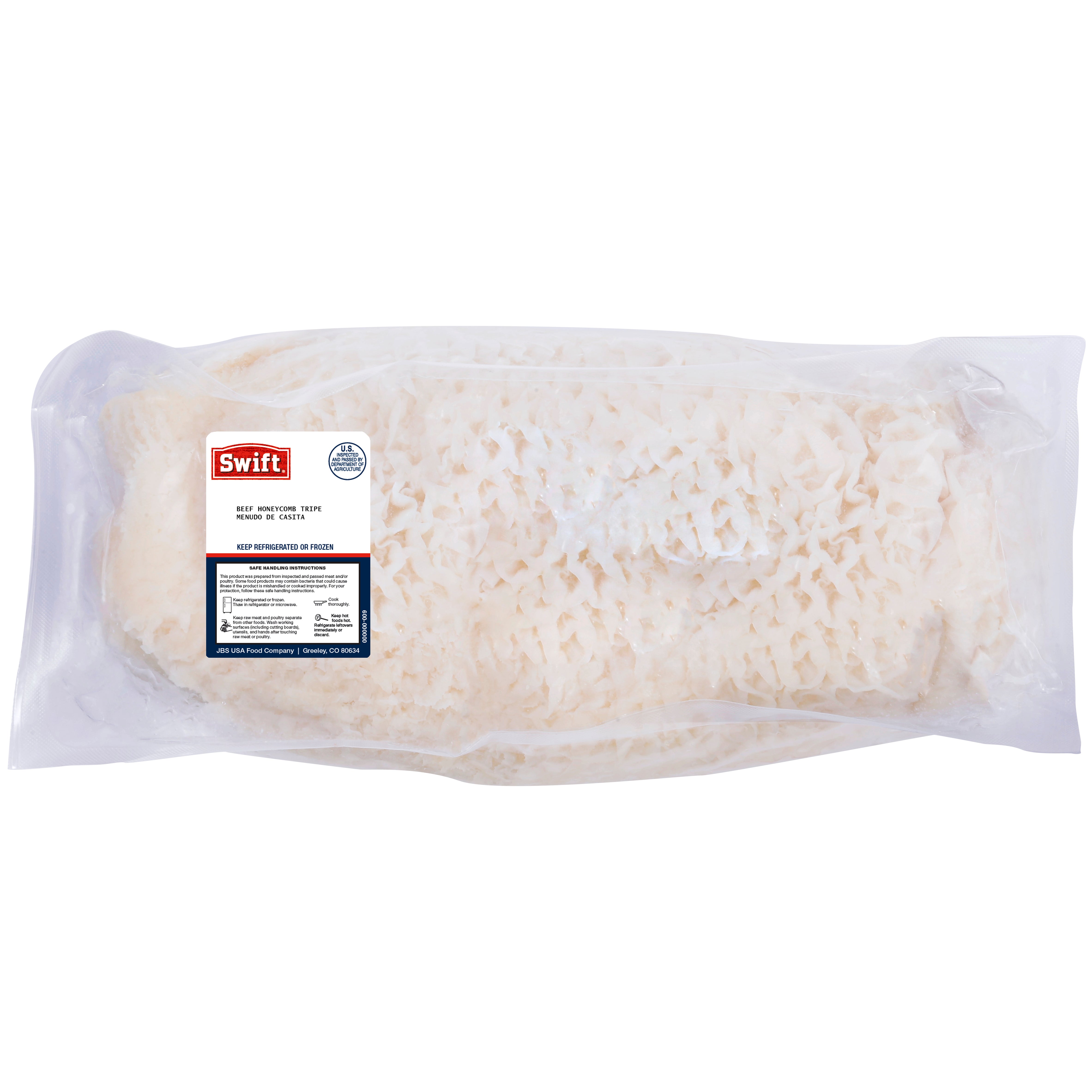 BEEF TRIPE HONEYCOMB VACUUM PACKAGED PER LB.