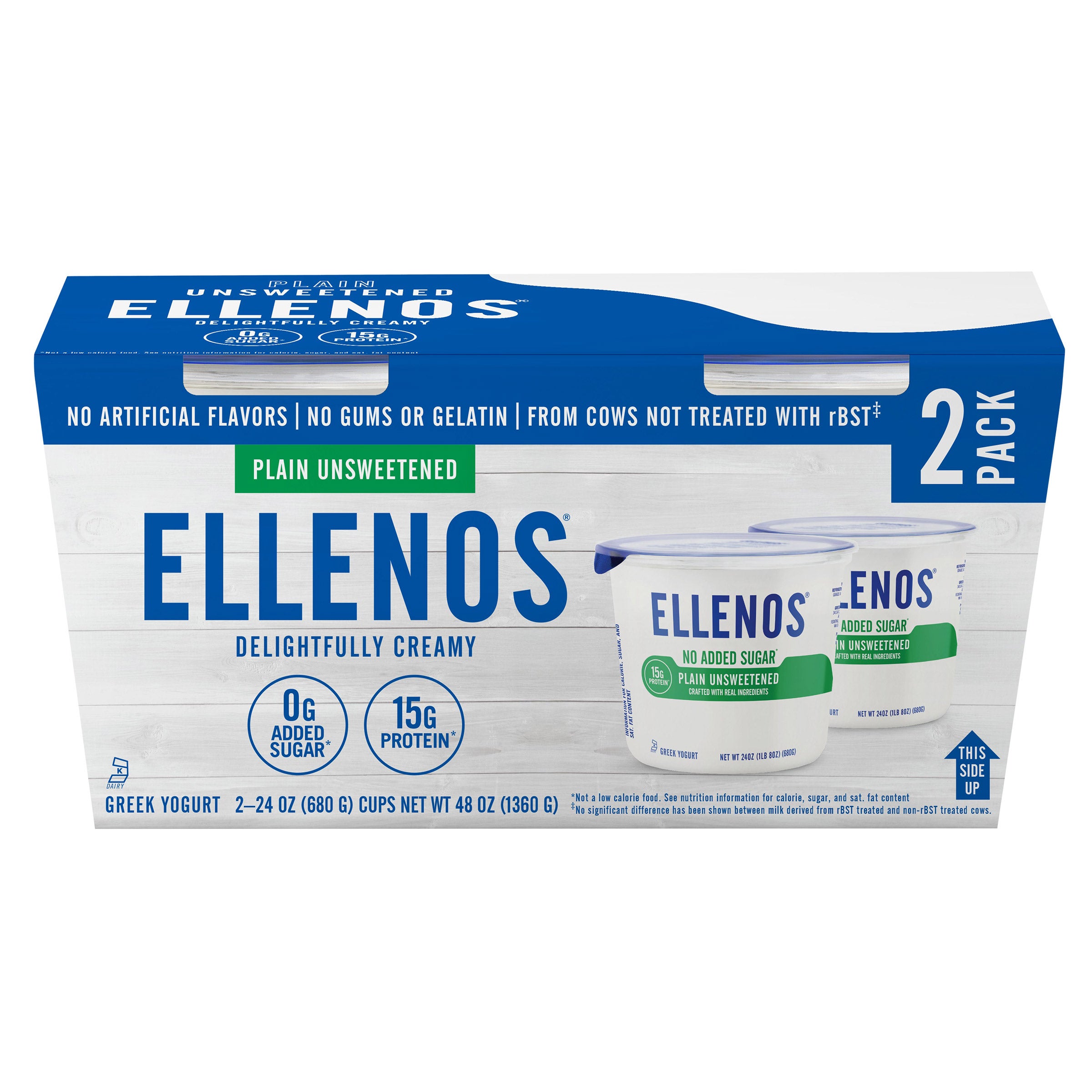 ELLENOS PLAIN GREEK YOGURT 2/24OZ