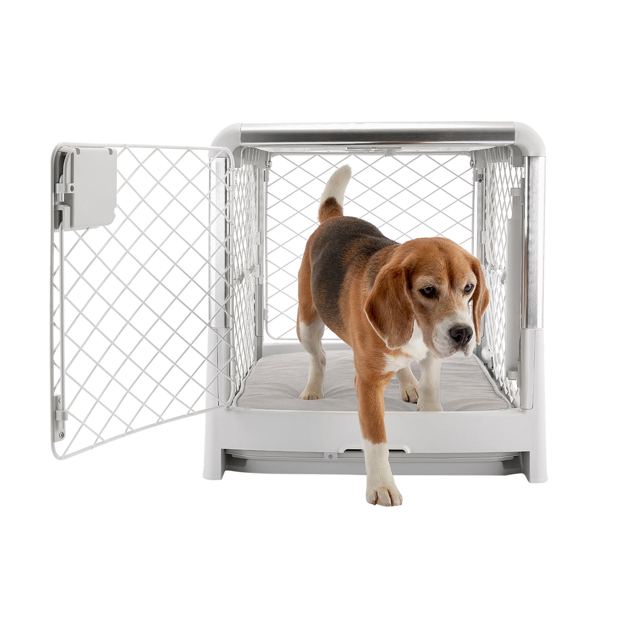 DIGGS REVOL MEDIUM LIGHT GRAY DOG CRATE COLLAPSIBLE