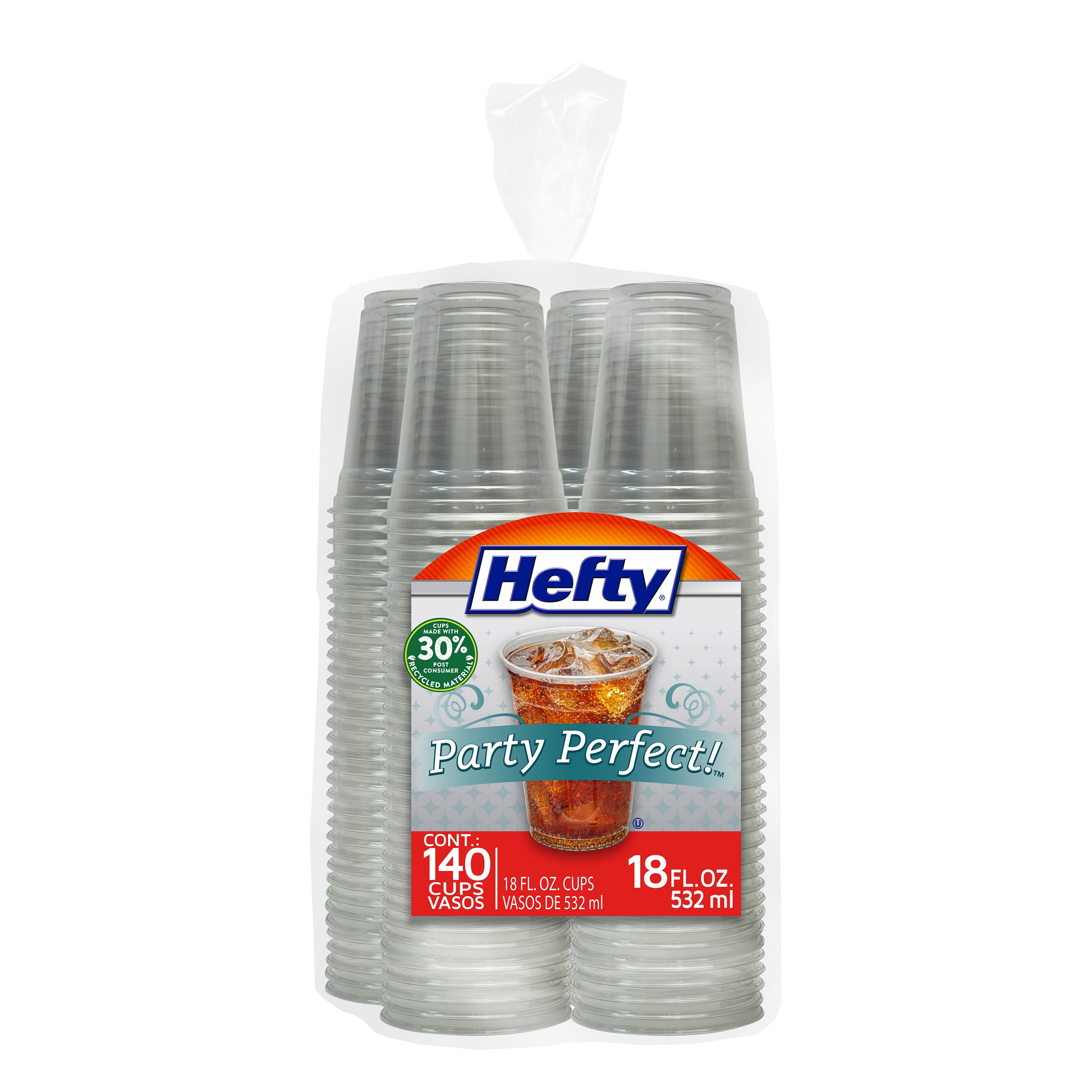 HEFTY CLEAR CUP 140 COUNT 18 OUNCES EA