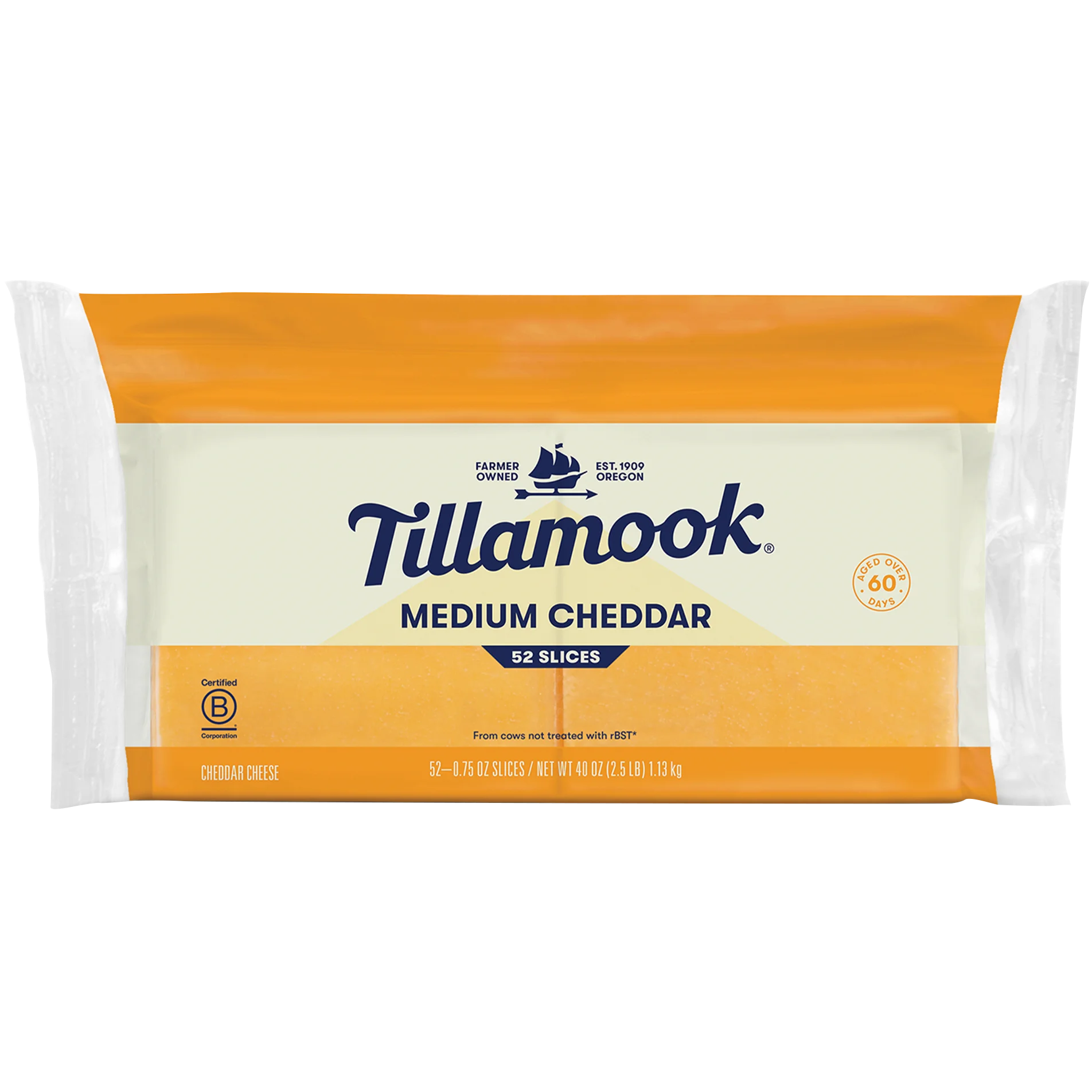 TILLAMOOK SLICED MEDIUM CHEDDAR 2.5 LB - Image 1