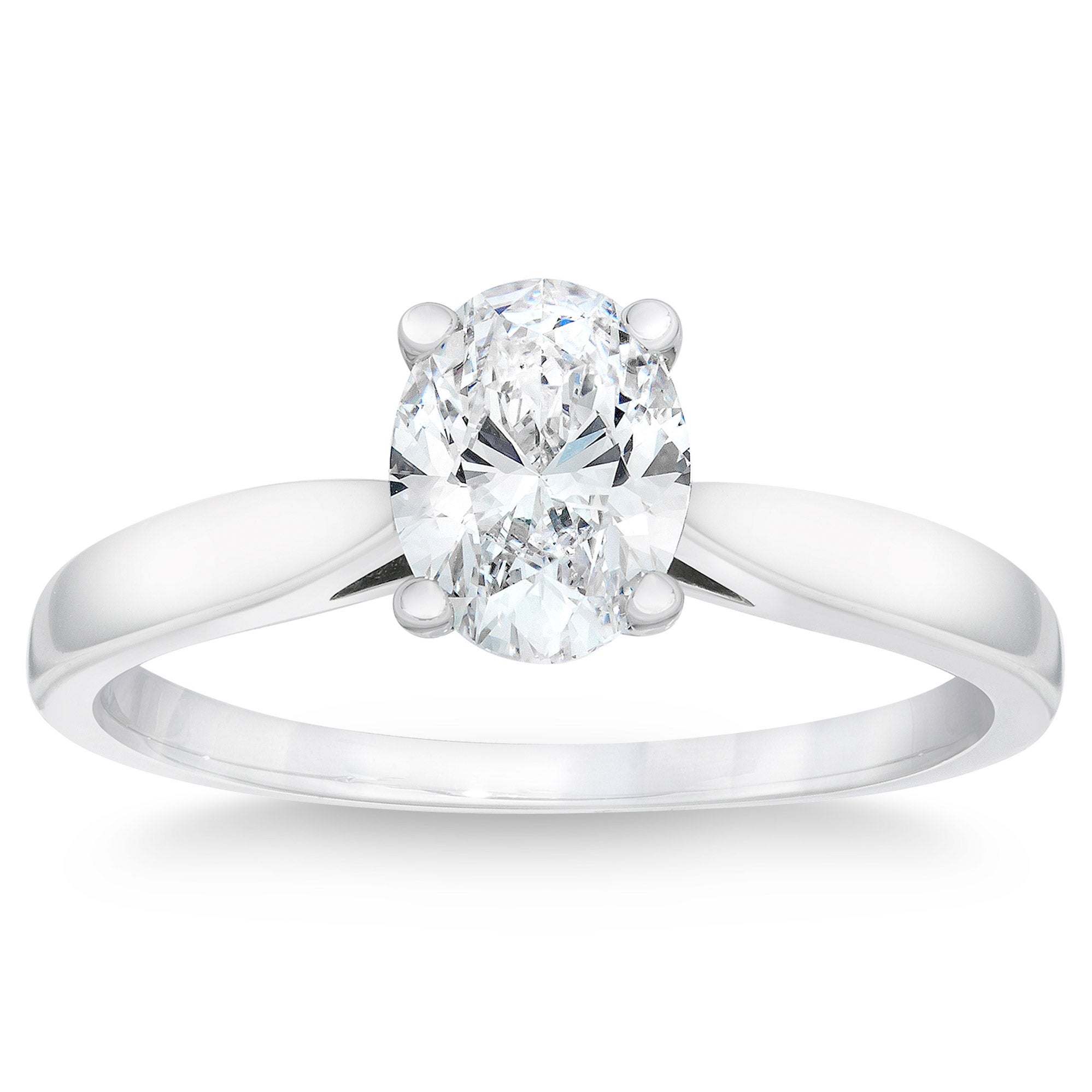 1.50CT OVAL DIAMOND PLATINUM SOLITAIRE RING VS2 ¨I¨ COLOR - Image 1