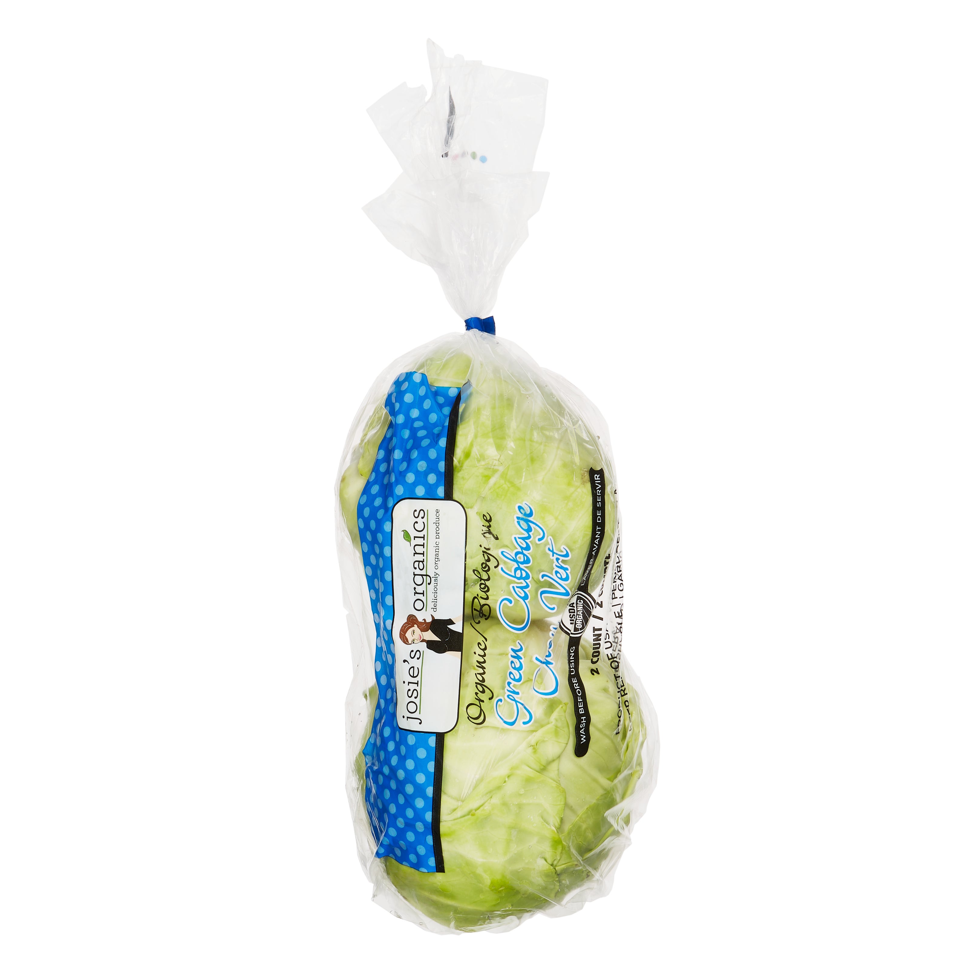 ORGANIC GREEN CABBAGE 2 COUNT