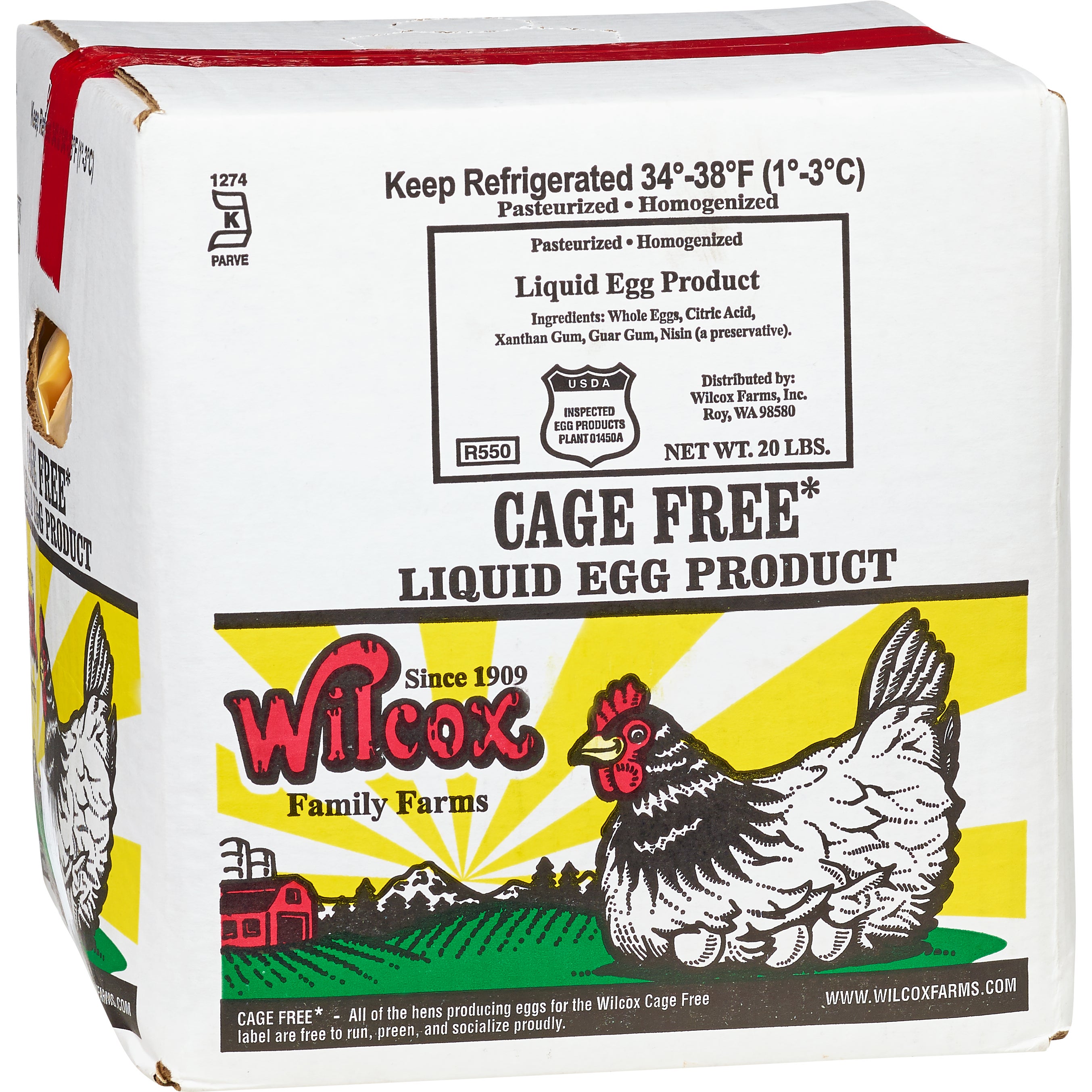 WILCOX CAGE FREE LIQUID EGGS 20 LBS