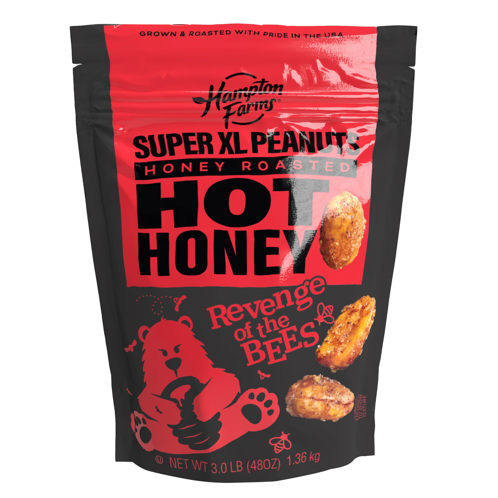 HAMPTON FARMS HOT HONEY ROASTED PEAN 48 OUNCE BAG