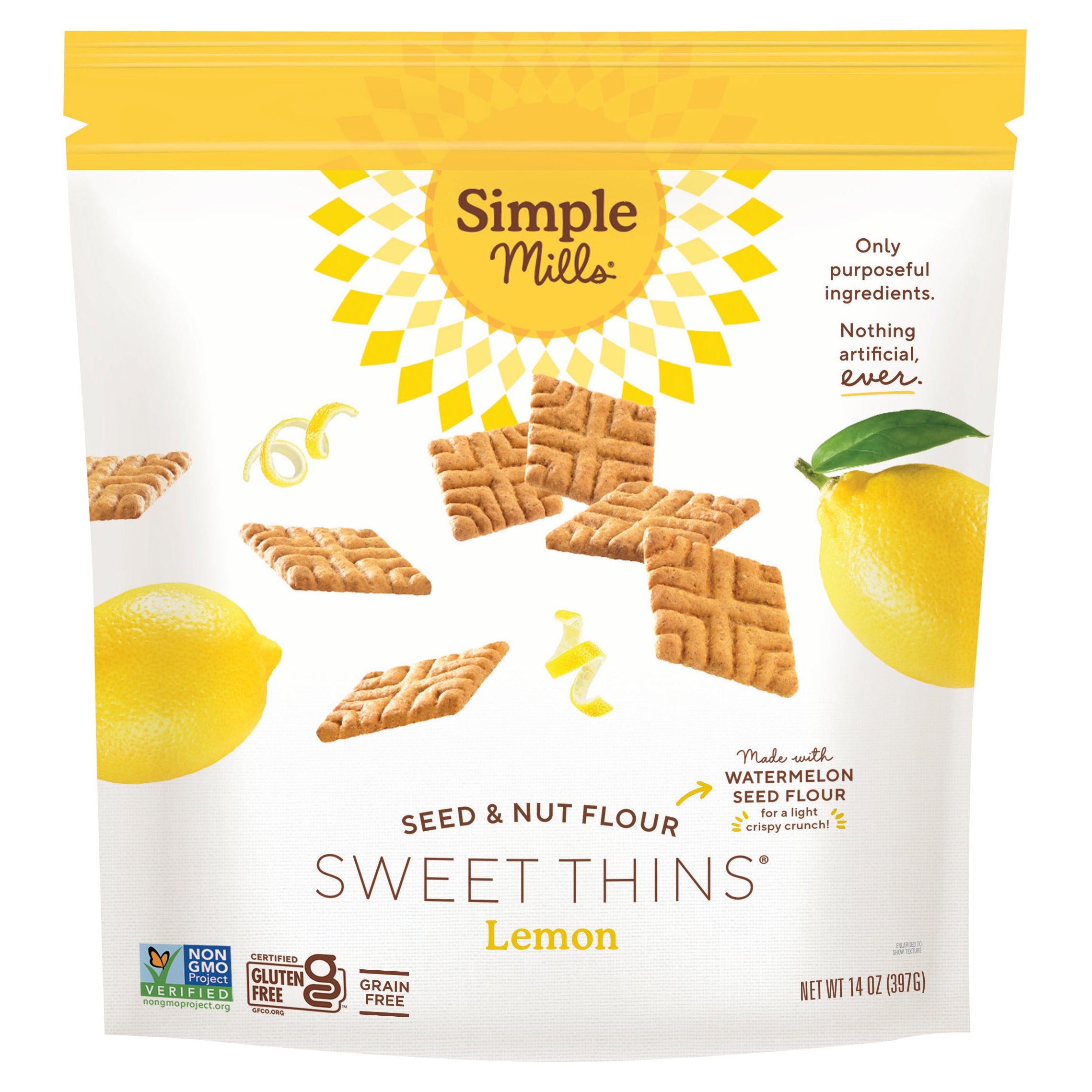 SIMPLE MILLS LEMON SWEET THINS 14 OUNCE - Image 1
