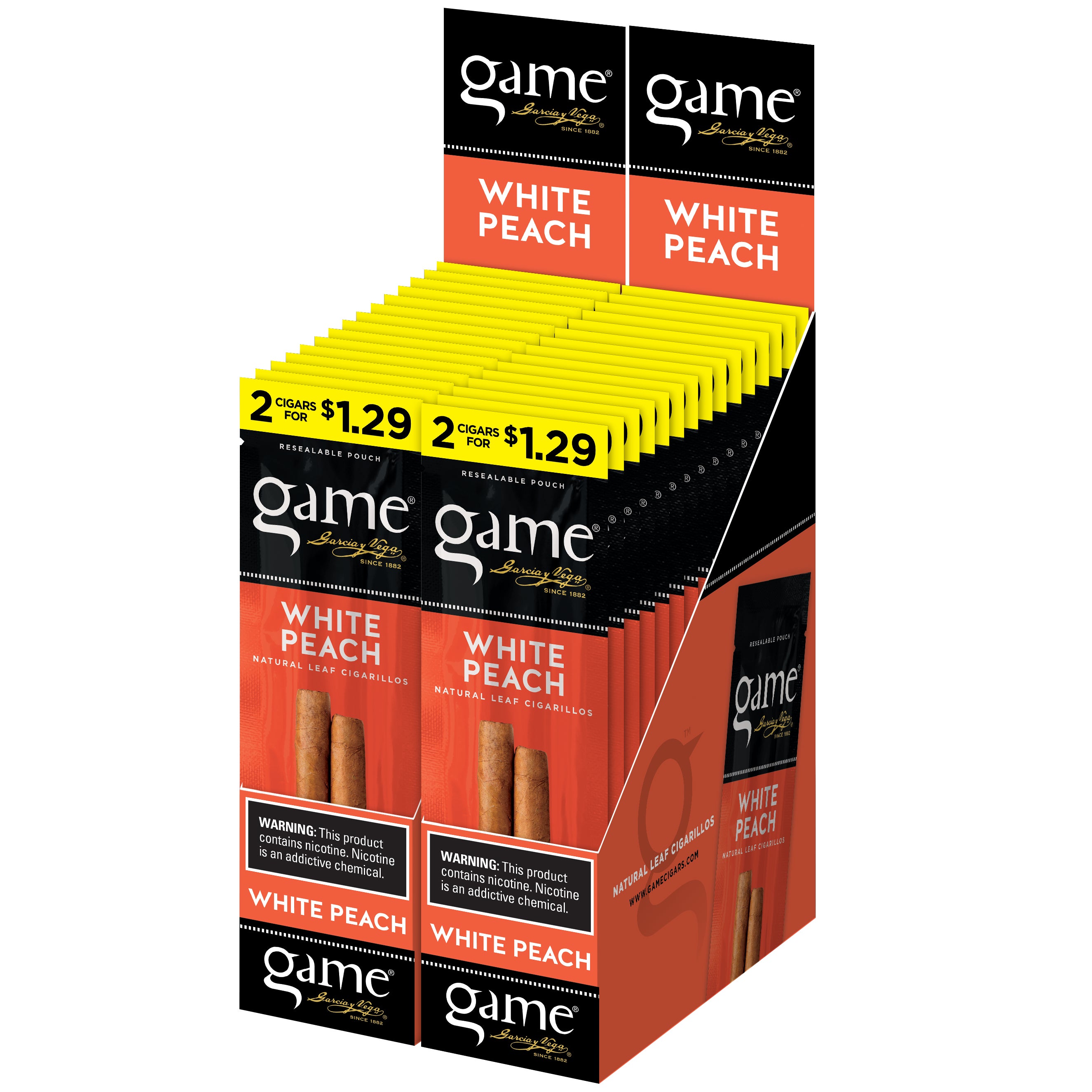 GAME FOILFRESH FLAVOR CIGARILLOS PEACH 30 CT 2/$1.29