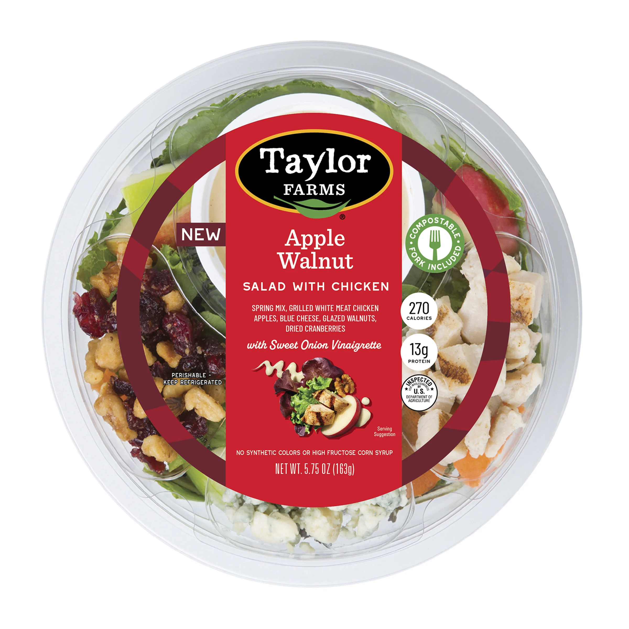 TAYLOR FARMS APPLE WALNUT SALAD 4 PACK 5.75 OUNCES EA