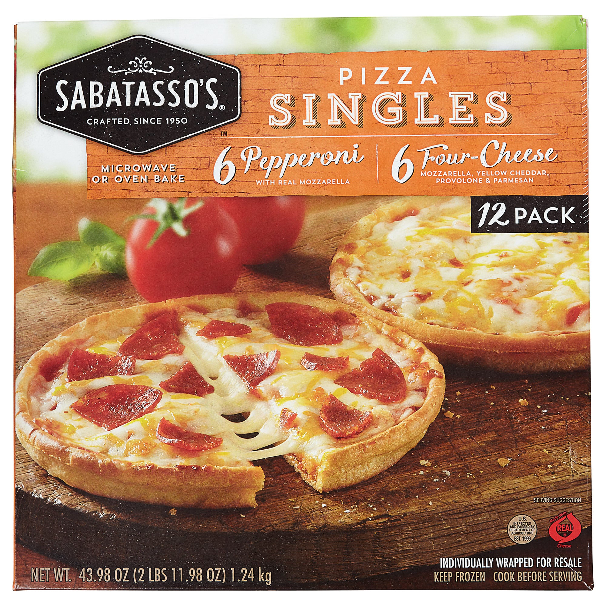 SABATASSO'S PIZZA SINGLES VARIETY 12 COUNT BOX