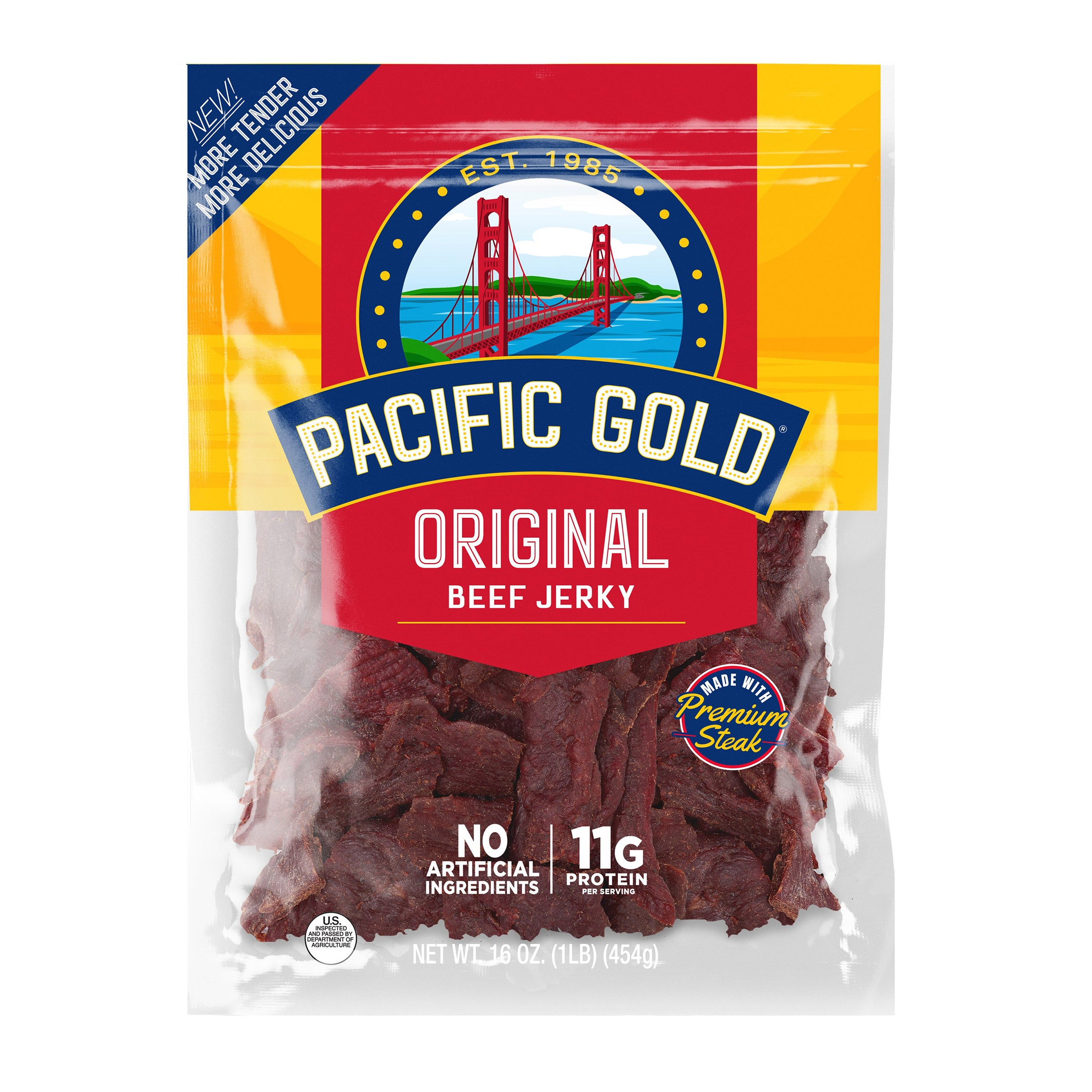 PACIFIC GOLD ORIGINAL BEEF JERKY 16 OZ
