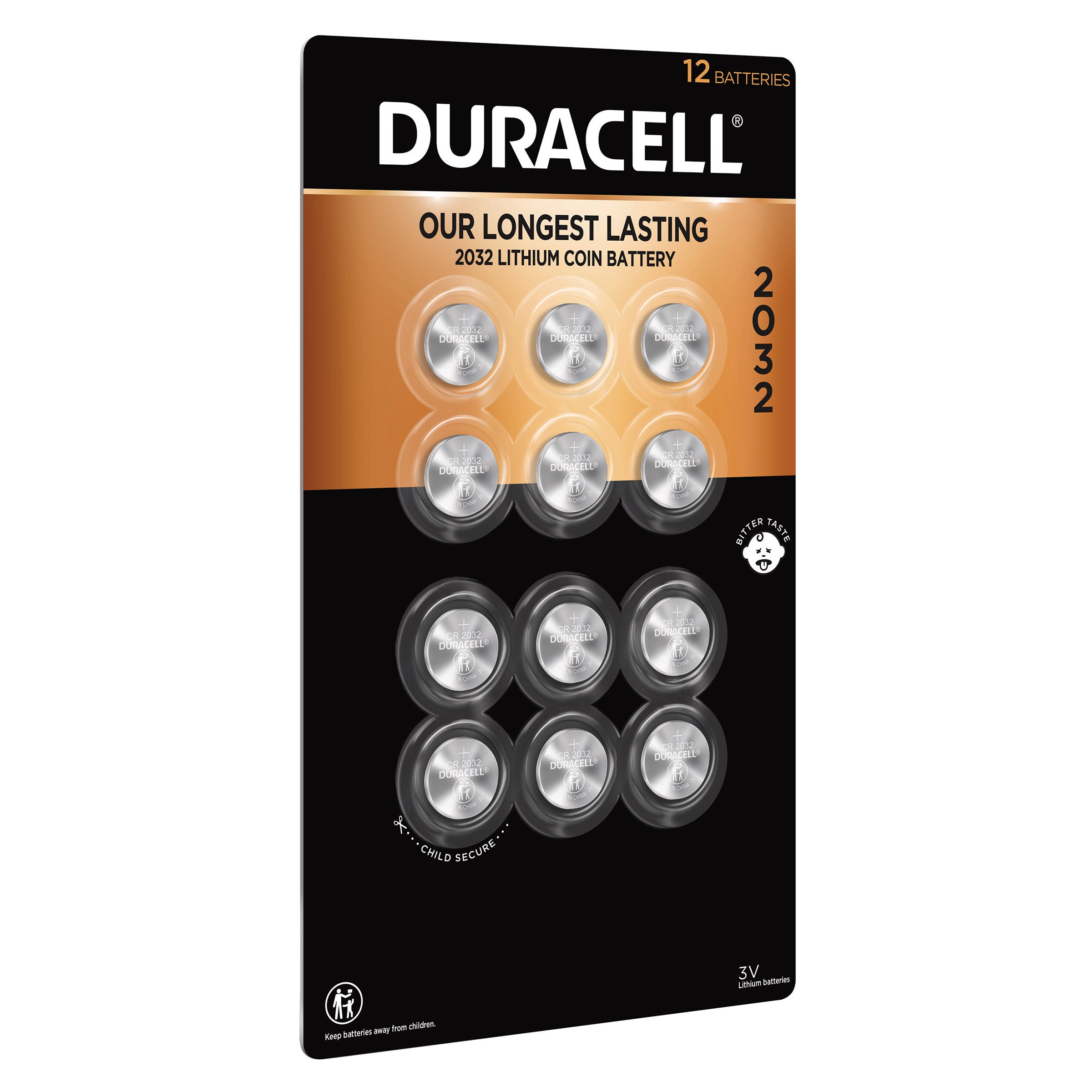 DURACELL LITHIUM 2032 COIN BATTERIES 12 COUNT