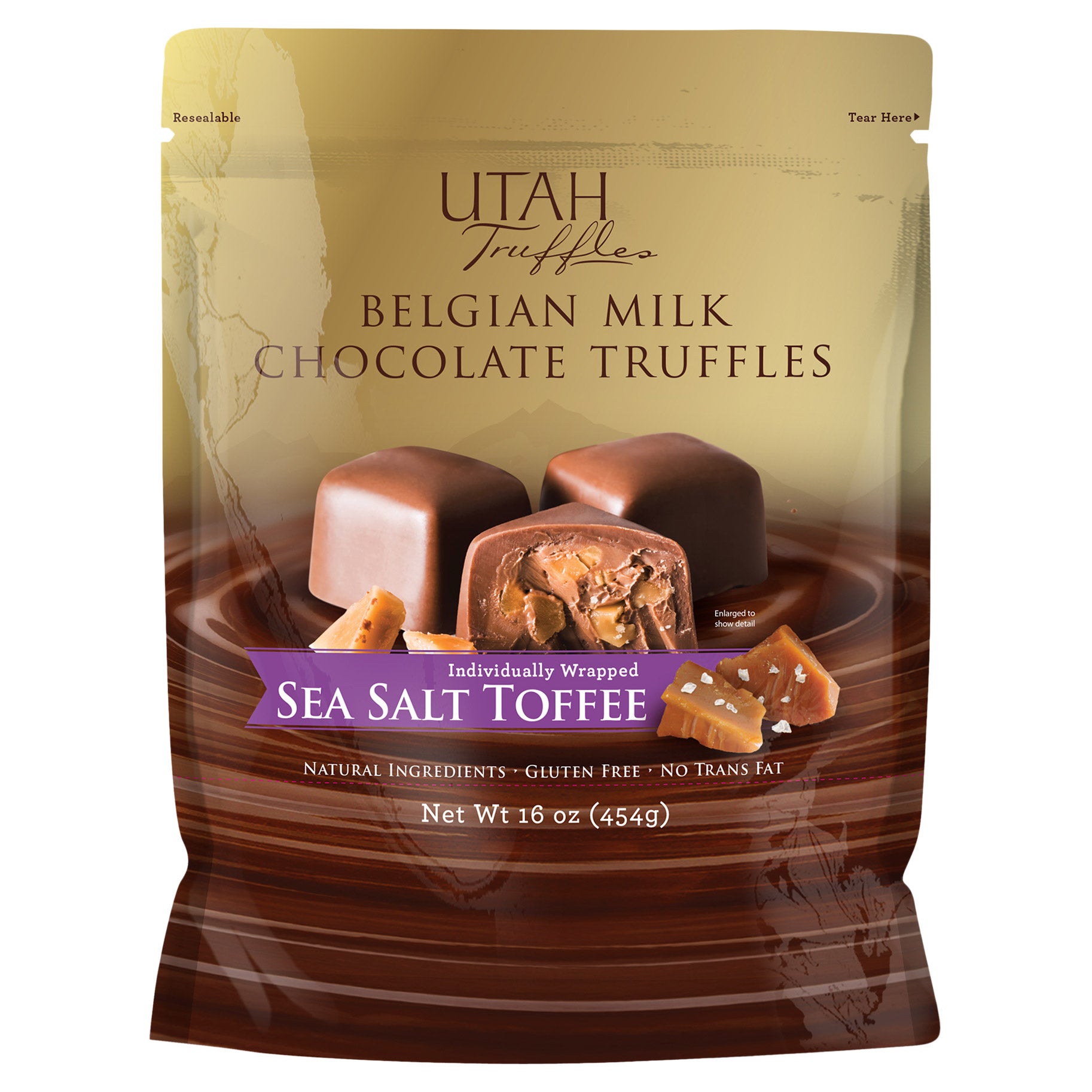 UTAH TRUFFLES MILK CHOCOLATE TOFFEE 16 OZ