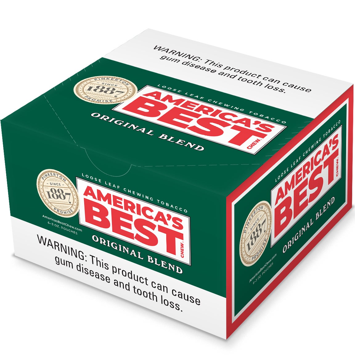 AMERICA'S BEST CHEWING TOBACCO 6/3 OZ POUCHES