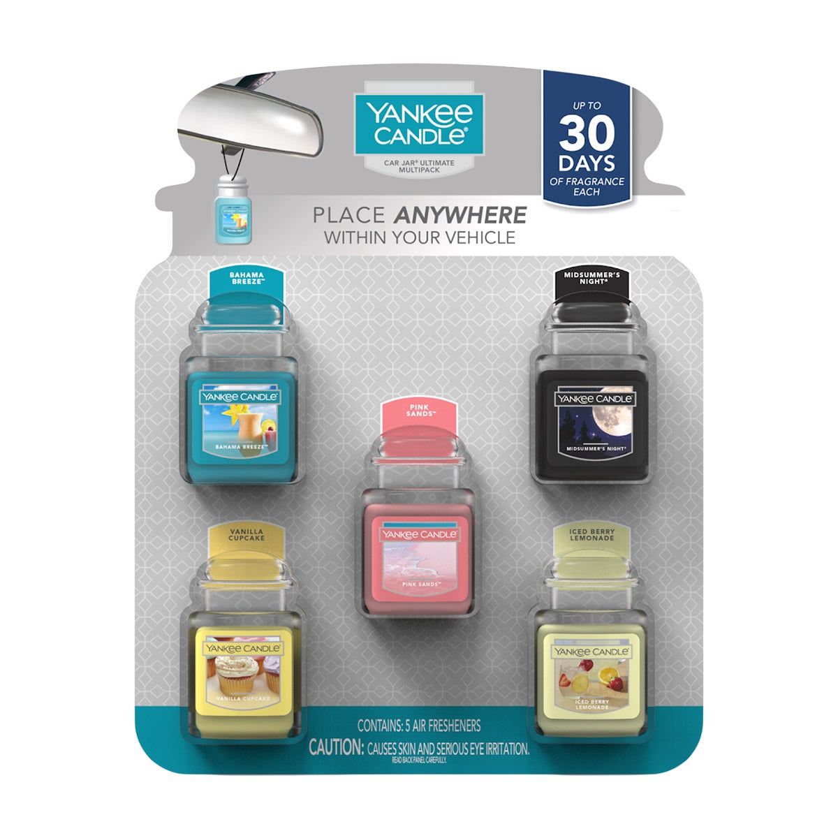YANKEE CANDLE CAR JAR AIR FRESHENER 5PK