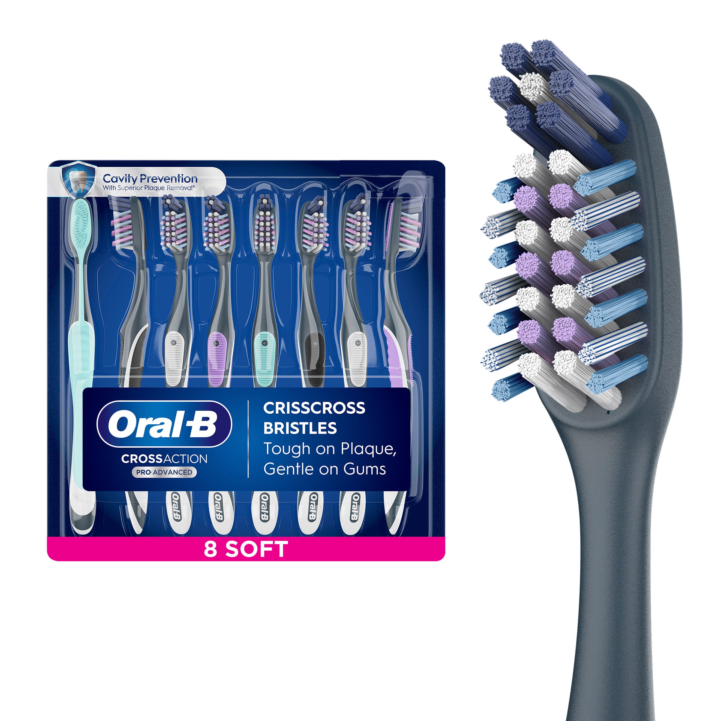 ORAL-B CROSS ACTION TOOTHBRUSH 8 COUNT - Image 1