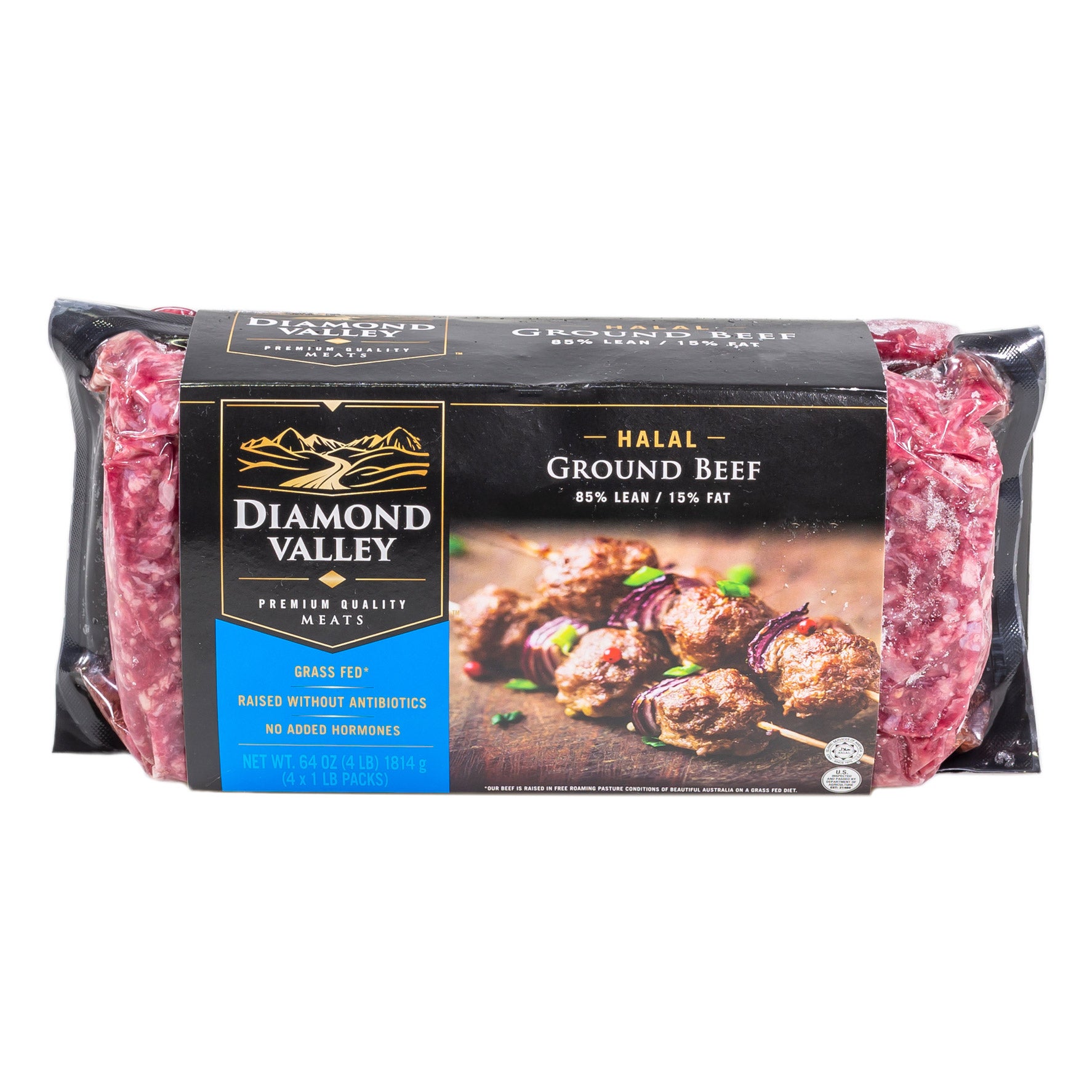 DIAMOND VALLEY HALAL GROUND BEEF 4/1 POUND PACKAGES - Image 1
