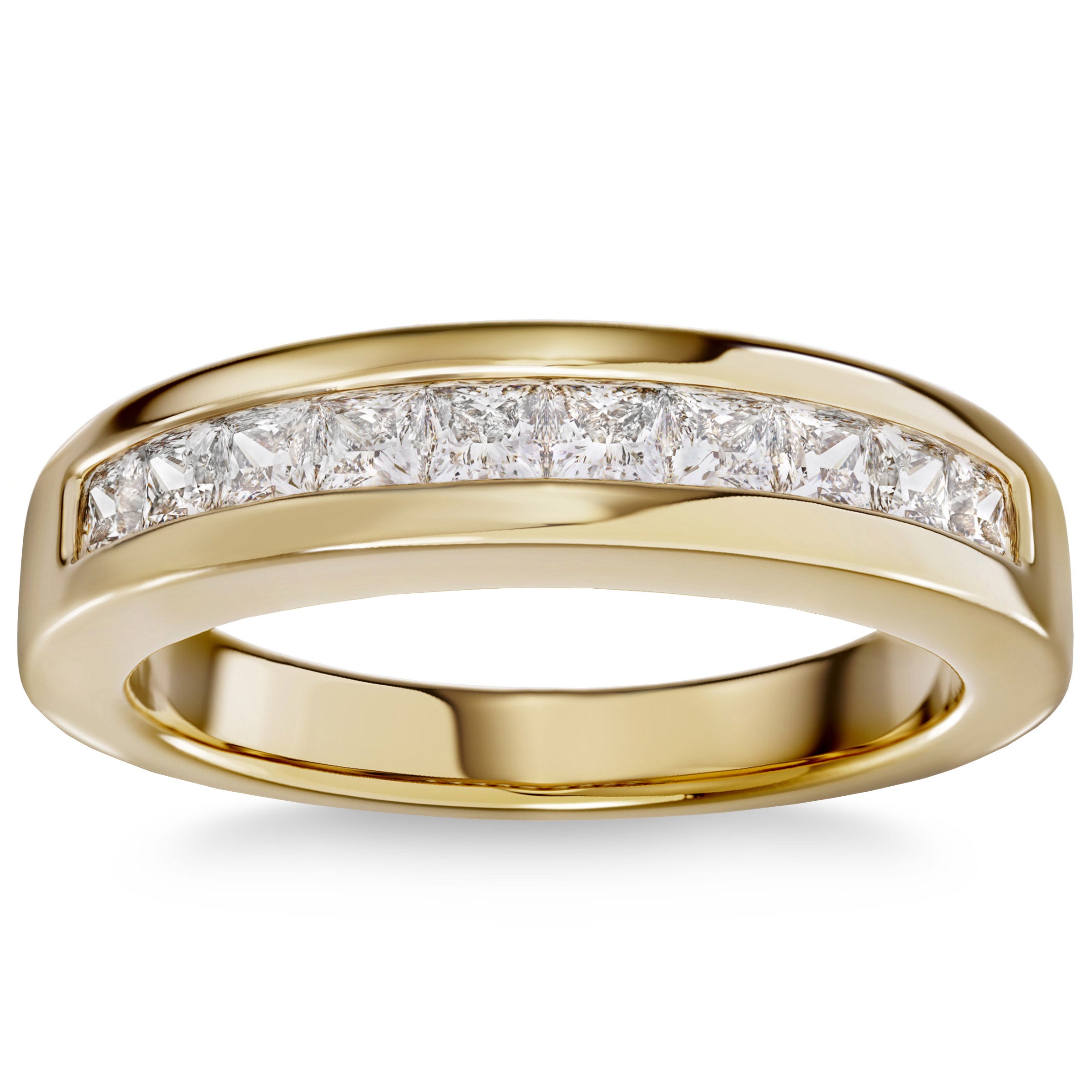 14KT YELLOW GOLD VS2 I 0.50CTW PRINCESS CUT DIAMOND BAND SIZE 5 - Image 1