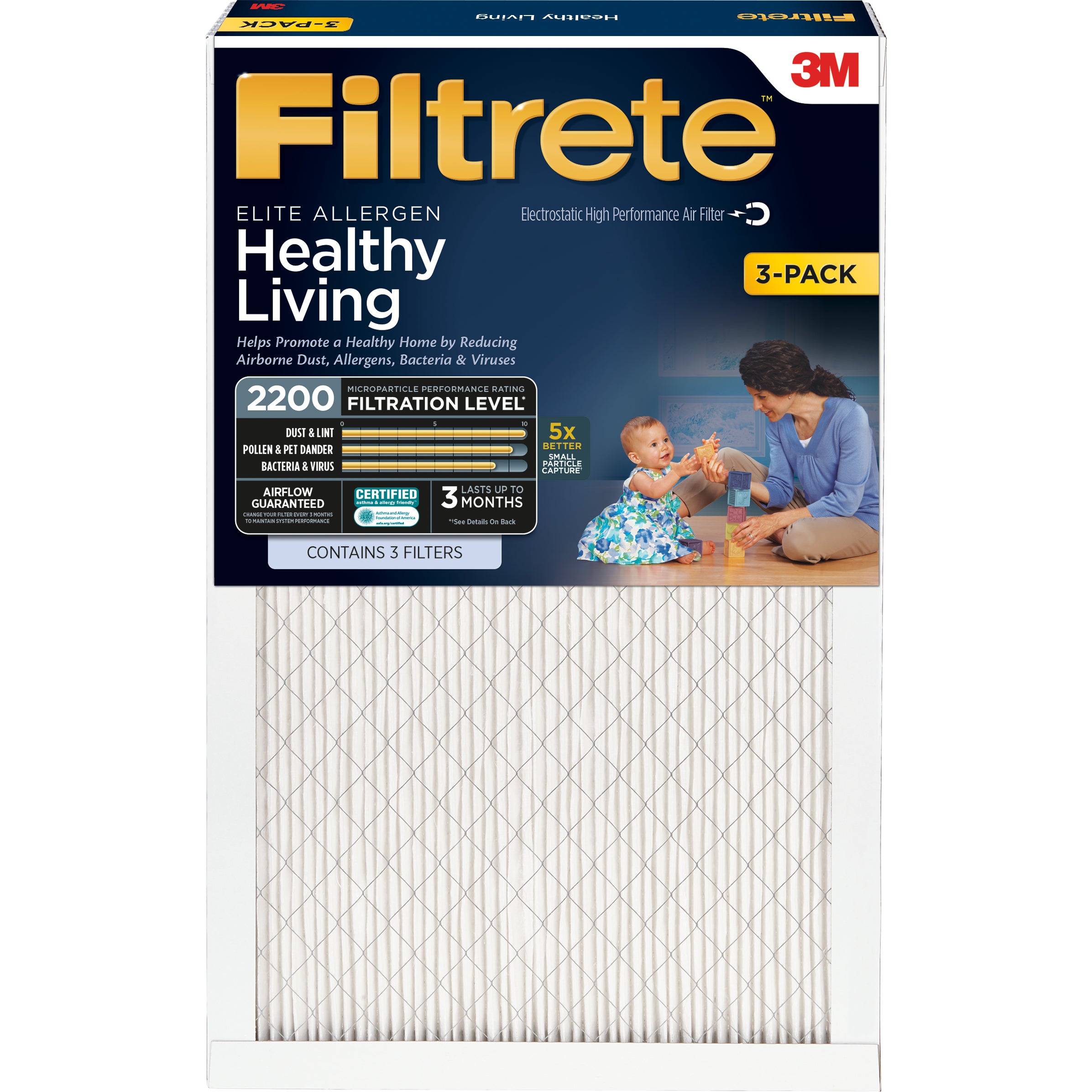 3M FILTRETE FURNACE FILTER 3 PACK 2200MPR 20¨X30¨X1¨