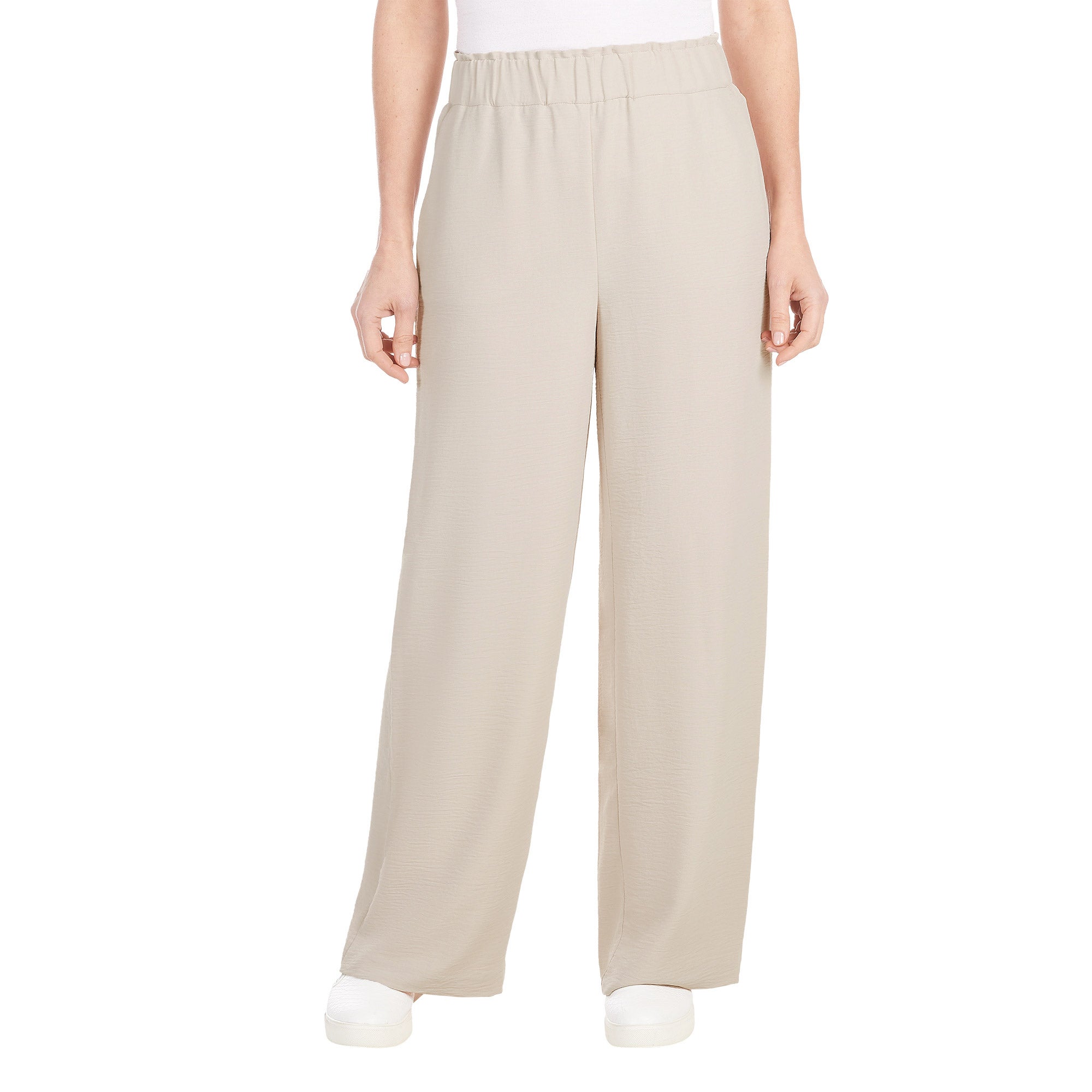 HILARY RADLEY LADIES' WIDE LEG PULL-ON CRINKLE PANT