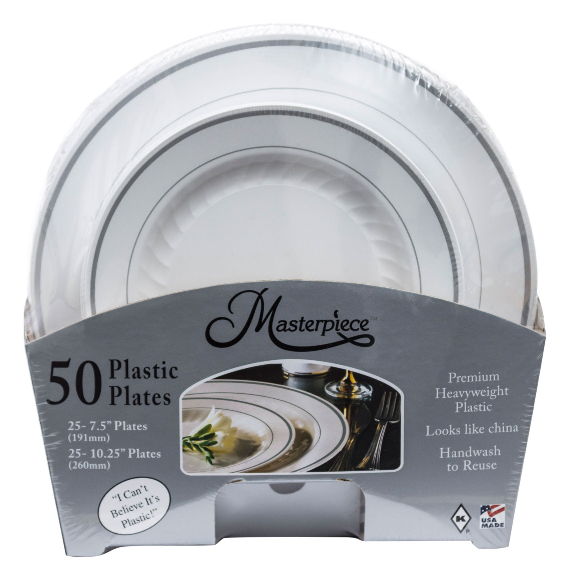 MASTERPIECE PREMIUM PLATES 50 CT 25CT 7.5¨/ 25CT 10.25¨ - Image 1