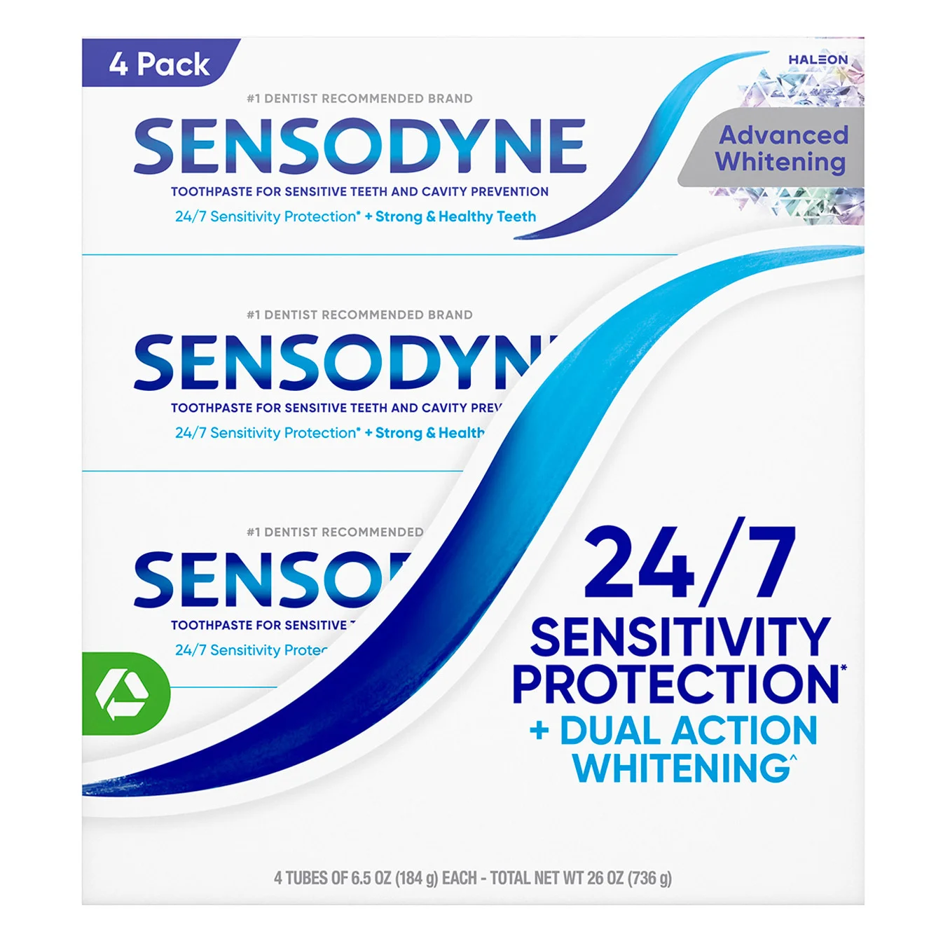 SENSODYNE ADVANCED WHITENING TOOTHPASTE 4/6.5OZ - Image 1