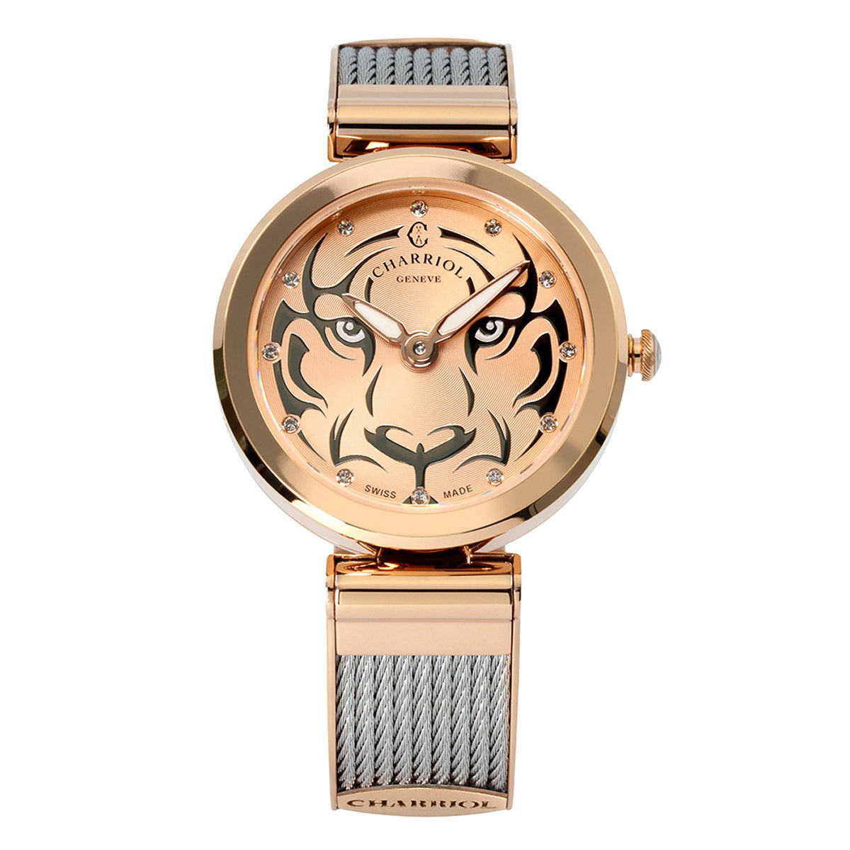 CHARRIOL FOREVER TIGER ROSE-GOLD CASE LADIES QUARTZ WATCH - Image 1
