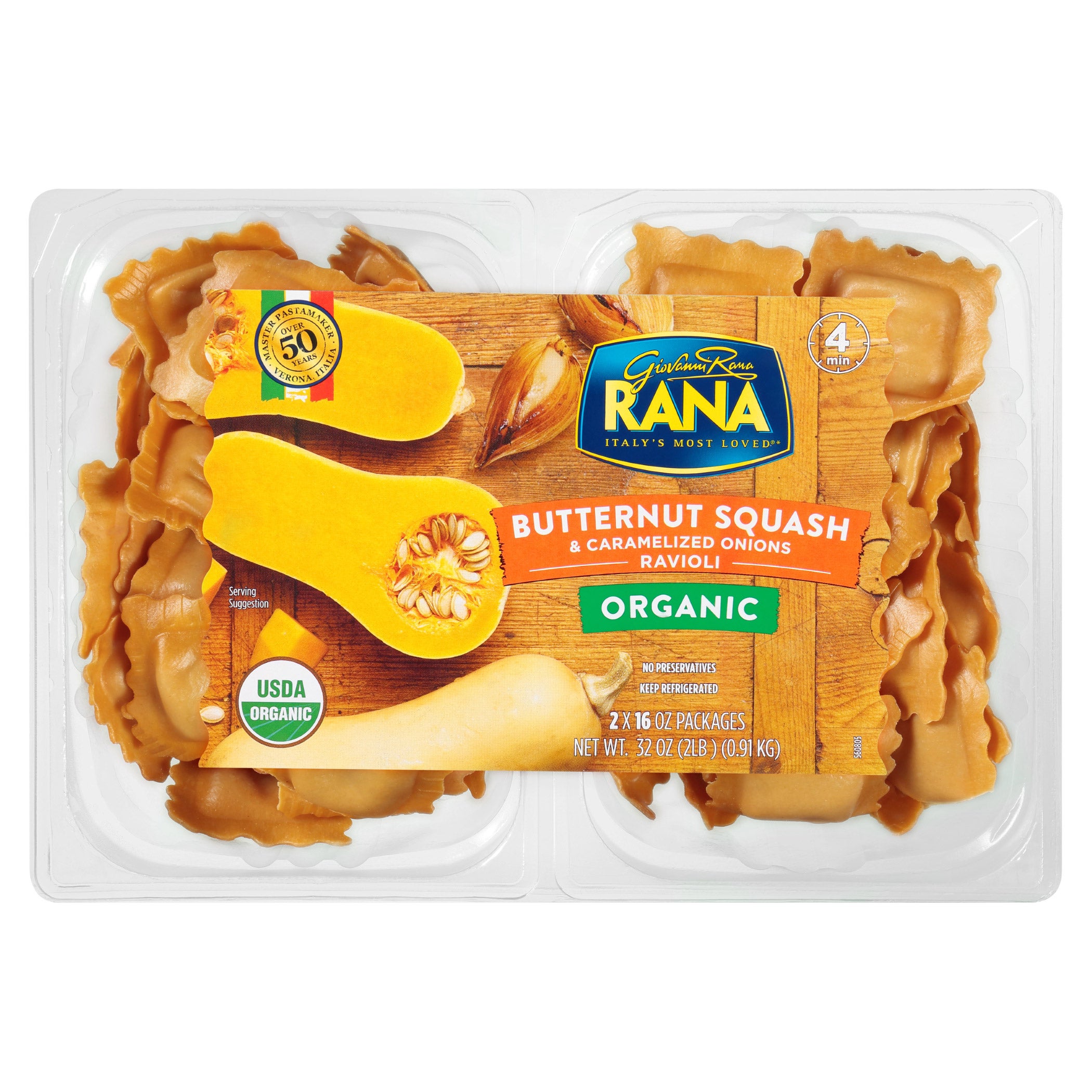 RANA ORGANIC BUTTERNUT RAVIOLI 2/16 OUNCE PACKAGES - Image 1