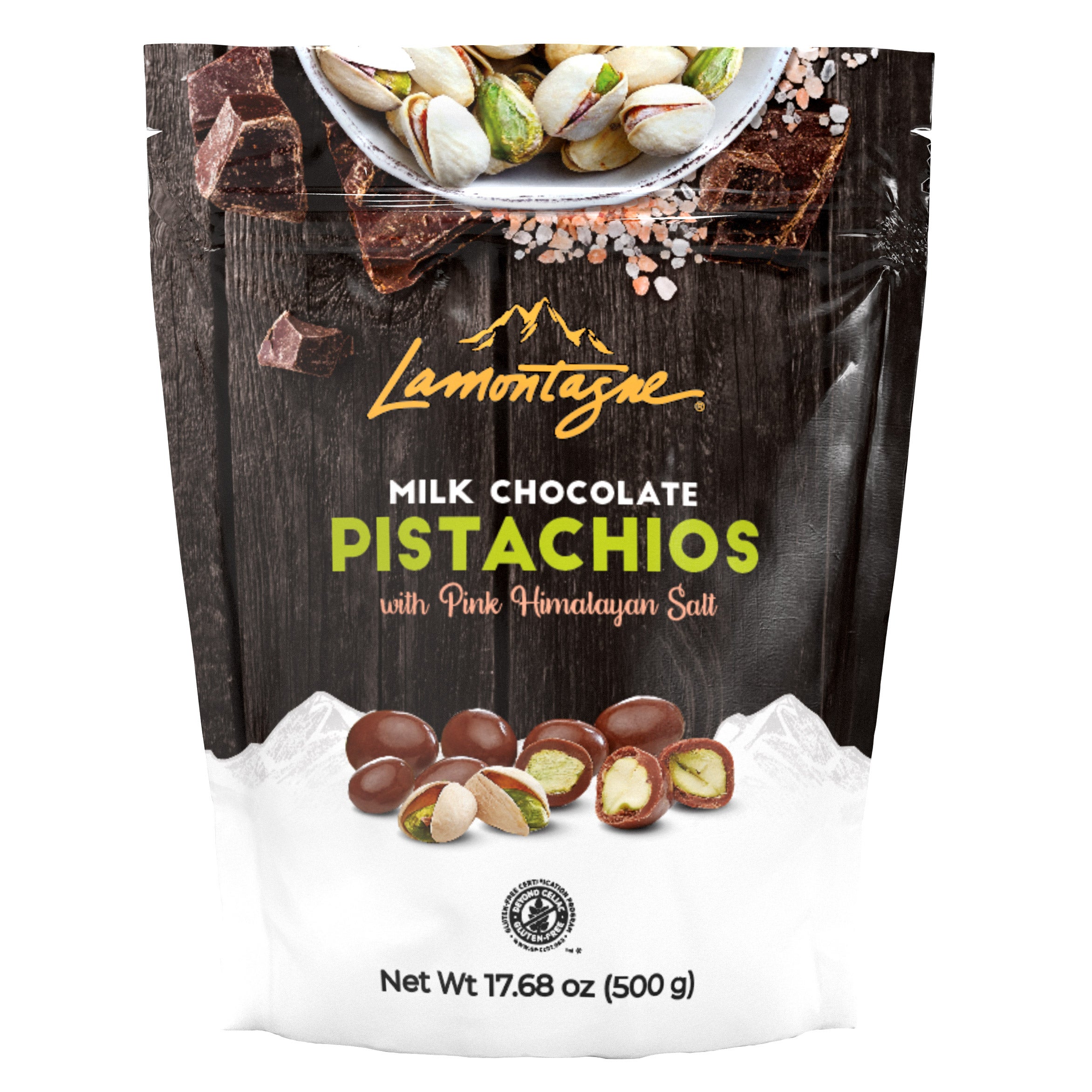 LAMONTAGNE CHOCOLATE PISTACHIOS 17.68 OUNCE BAG