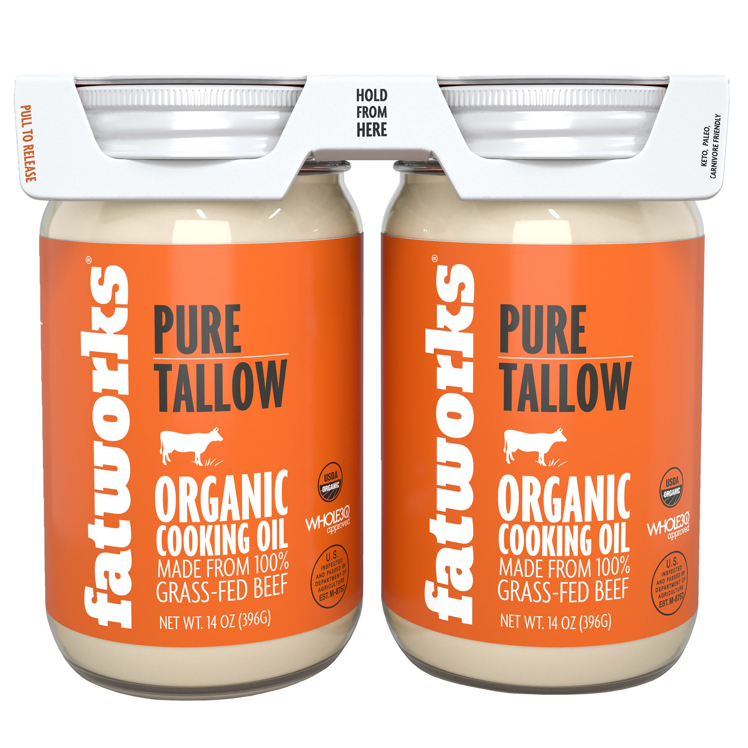 FATWORKS ORGANIC GRASS FED BEEF TALLOW 2/14 OZ - Image 1