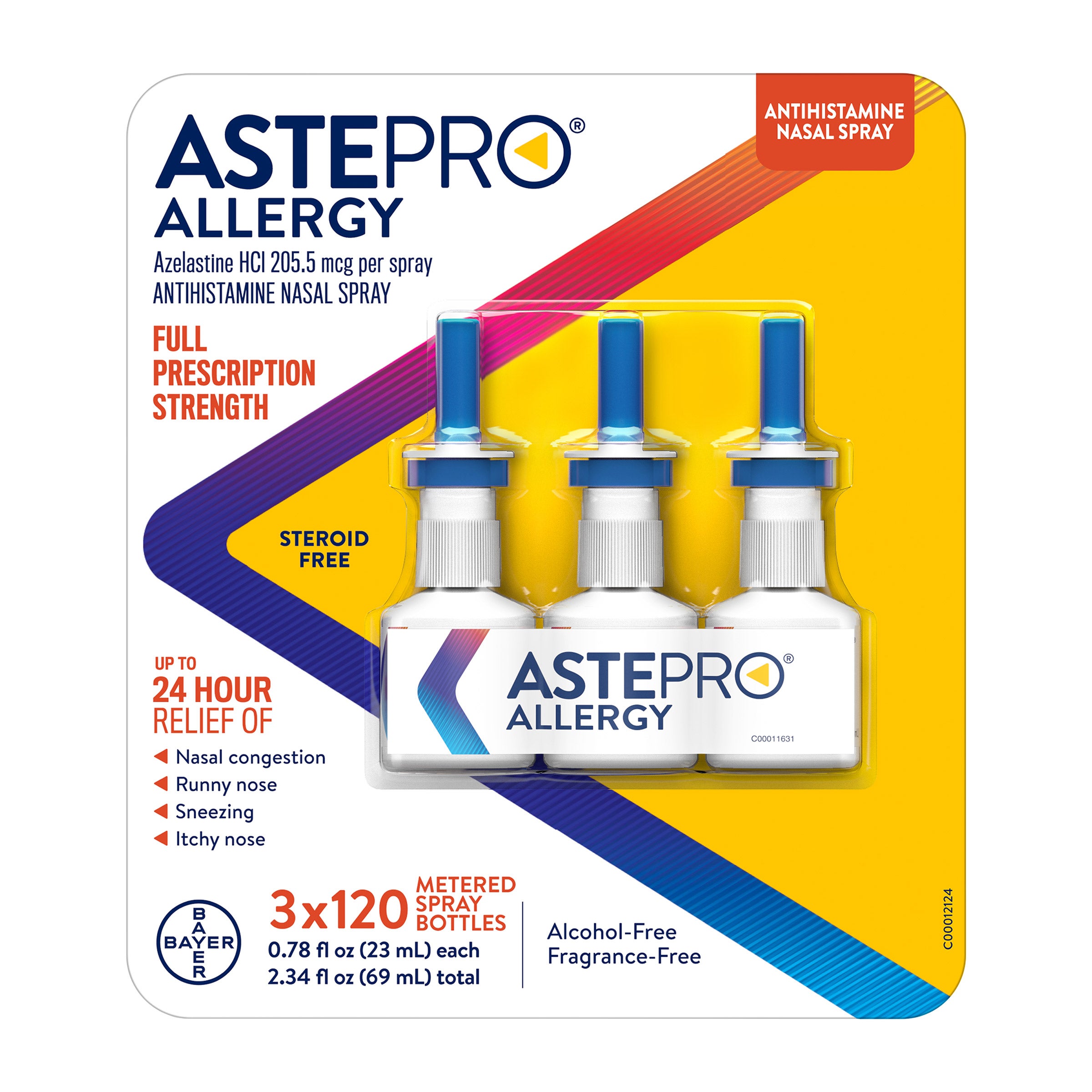 ASTEPRO ALLERGY ANTIHISTAMINE NASAL SPRAY 3X120 - Image 1