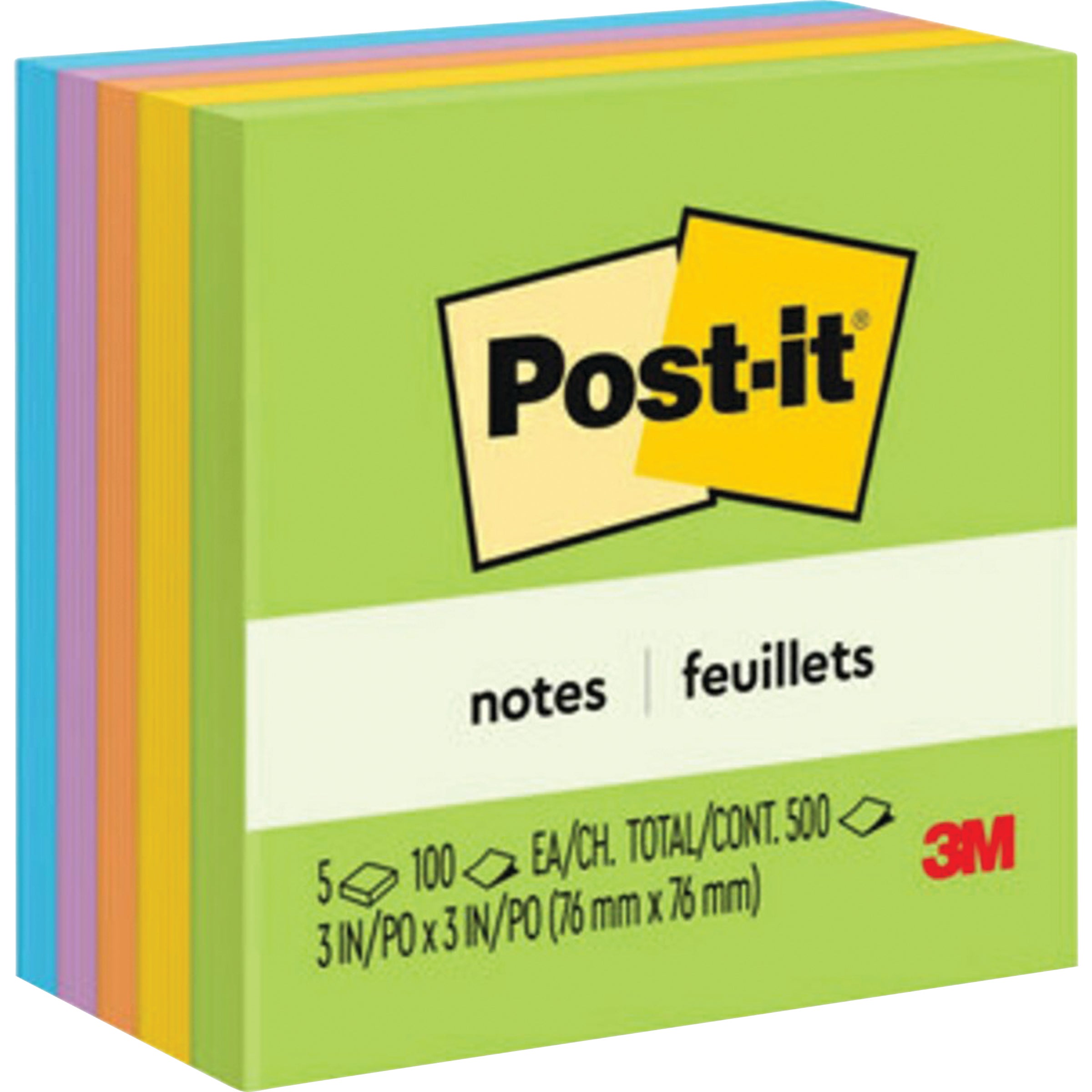 POST-IT 3X3 JAIPUR COLORS MMM6545UC 100SHT 5PK - Image 1