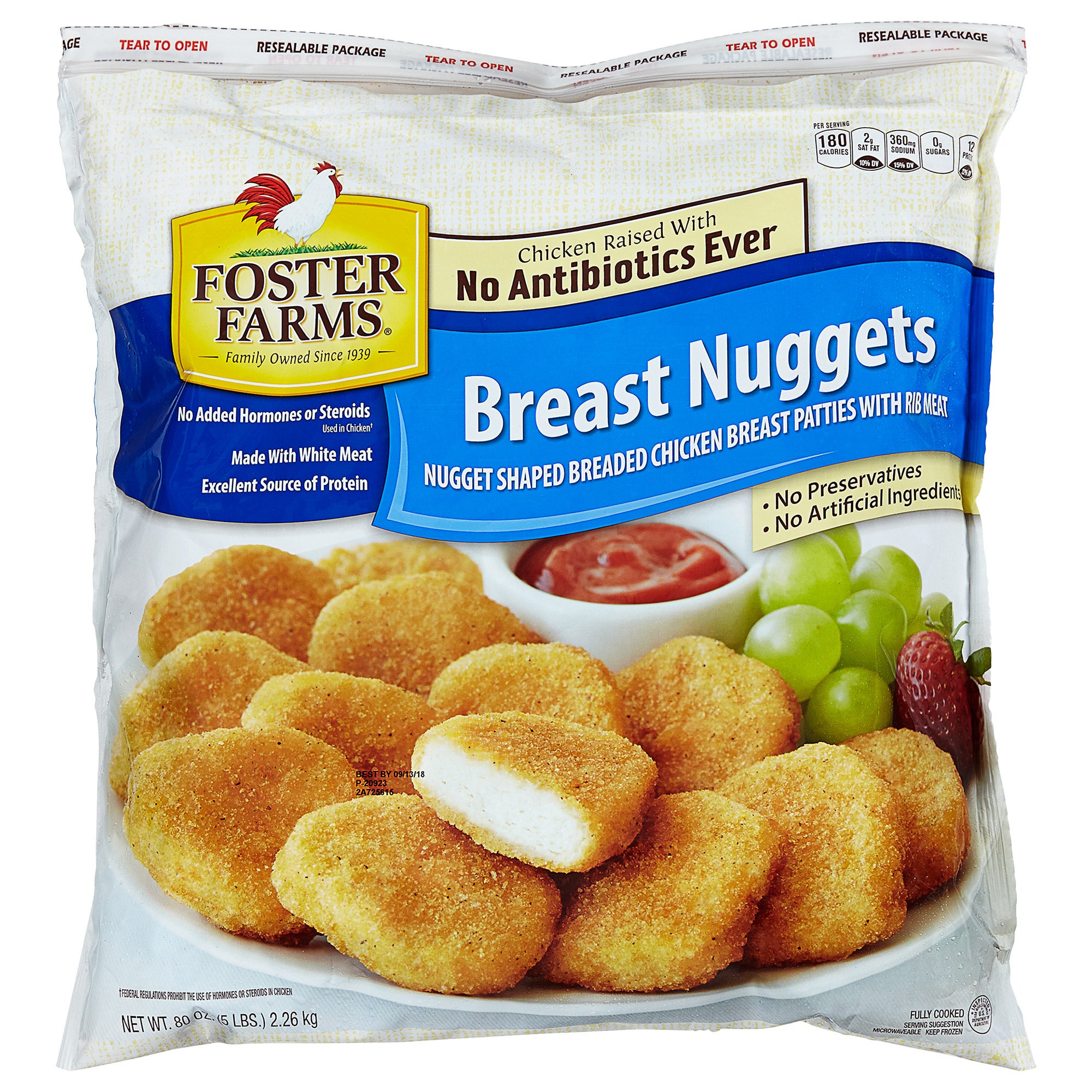 FOSTER FARMS CHICKEN BREAST NUGGETS 5 LB