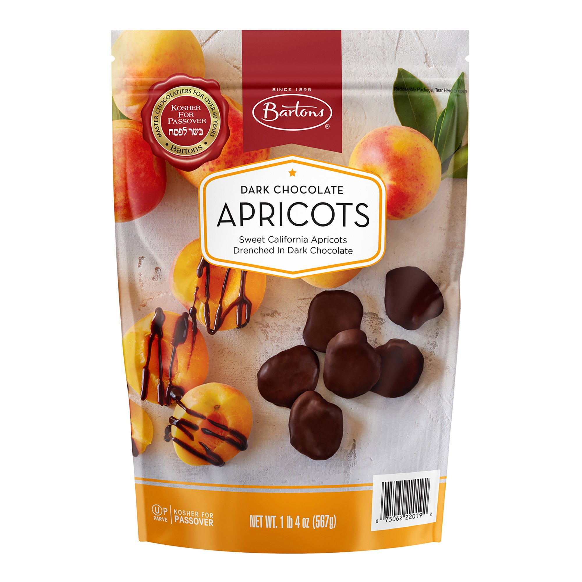 BARTON'S DARK CHOC APRICOT 20 OZ (1.25 LBS)
