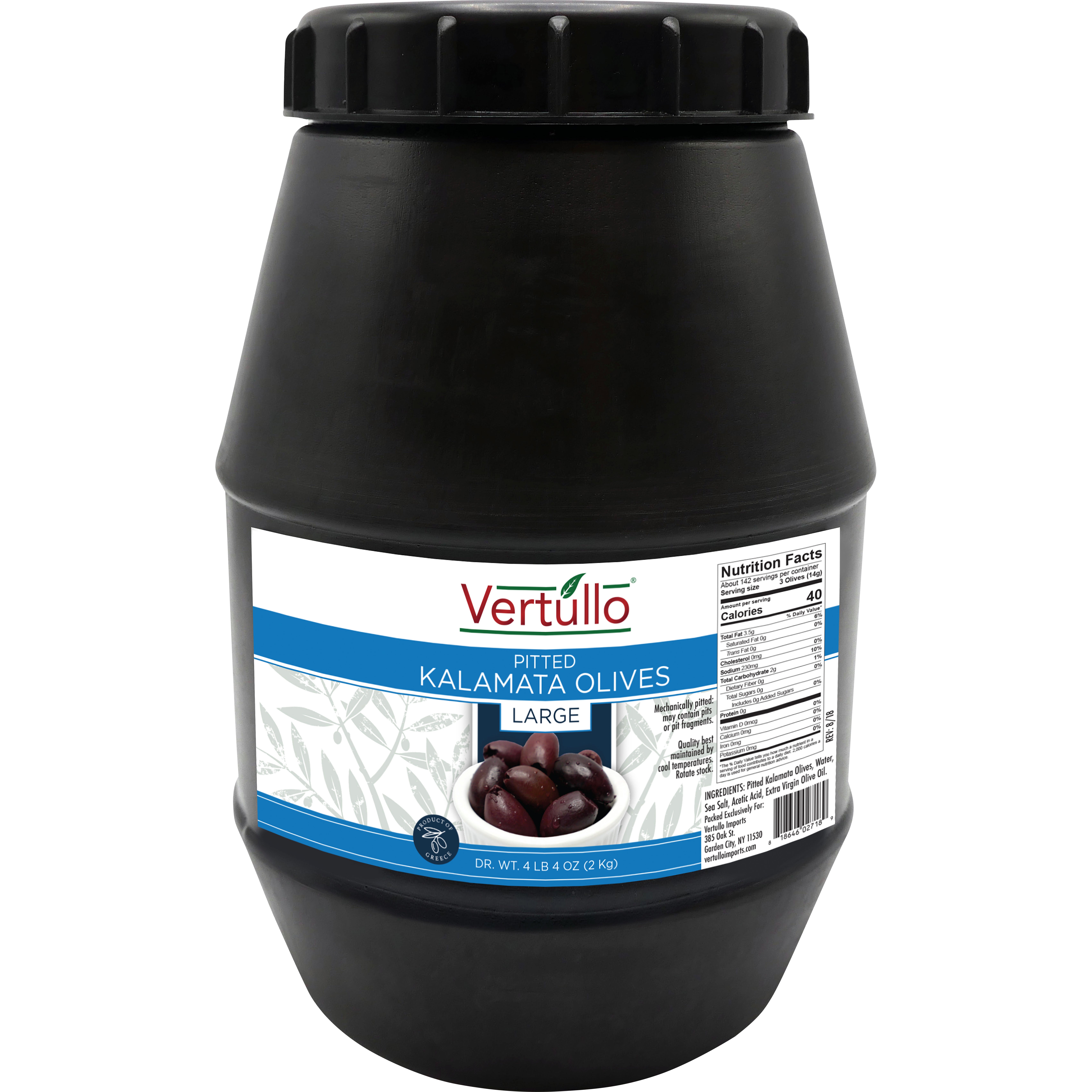 VERTULLO KALAMATA OLIVES 2 KG (68 OZ)