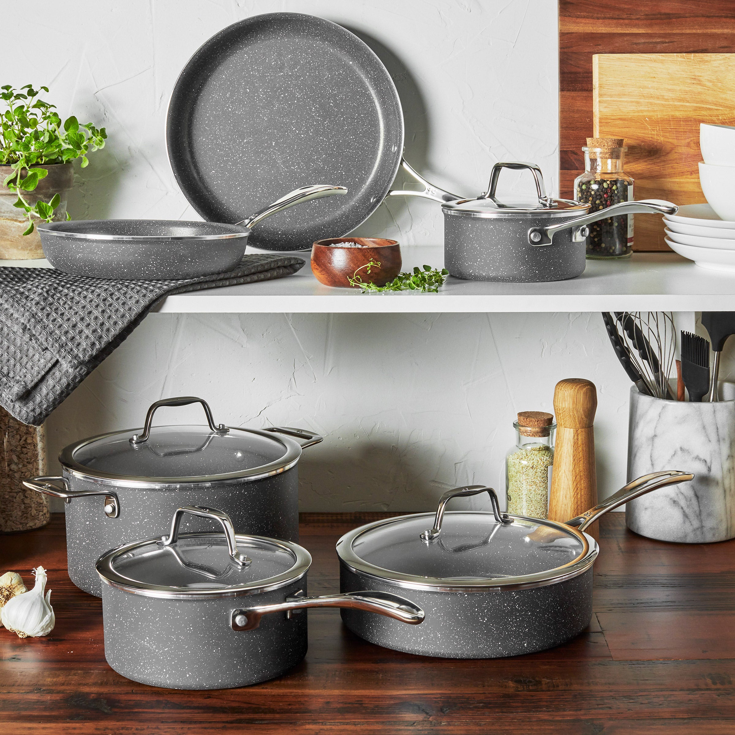 HENCKELS 10-PIECE COOKWARE SET CAPRI GRANITIUM - Image 1
