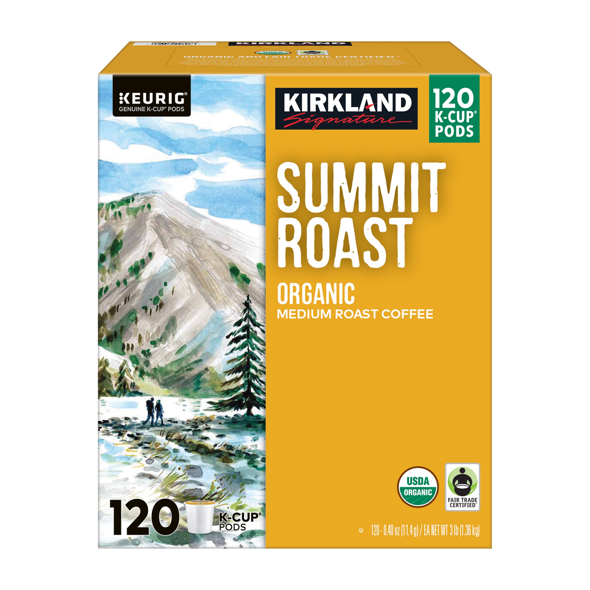 KIRKLAND SIGNATURE SUMMIT ROAST 120 CT ORGANIC K-CUP PODS - Image 1