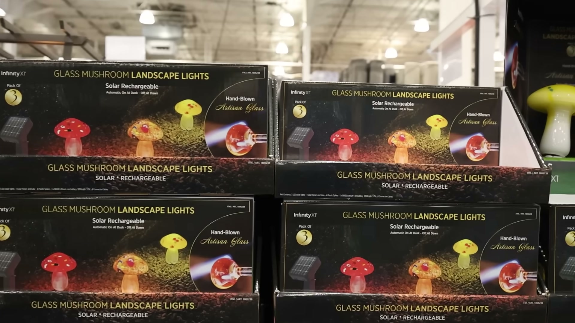 Infinity X1 Solar Glass Mushroom Lights 3-Pack (#1806238) - $9.99