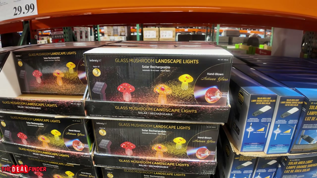Infinity X1 Solar Glass Mushroom Lights 3-Pack (#1806238) - $9.99