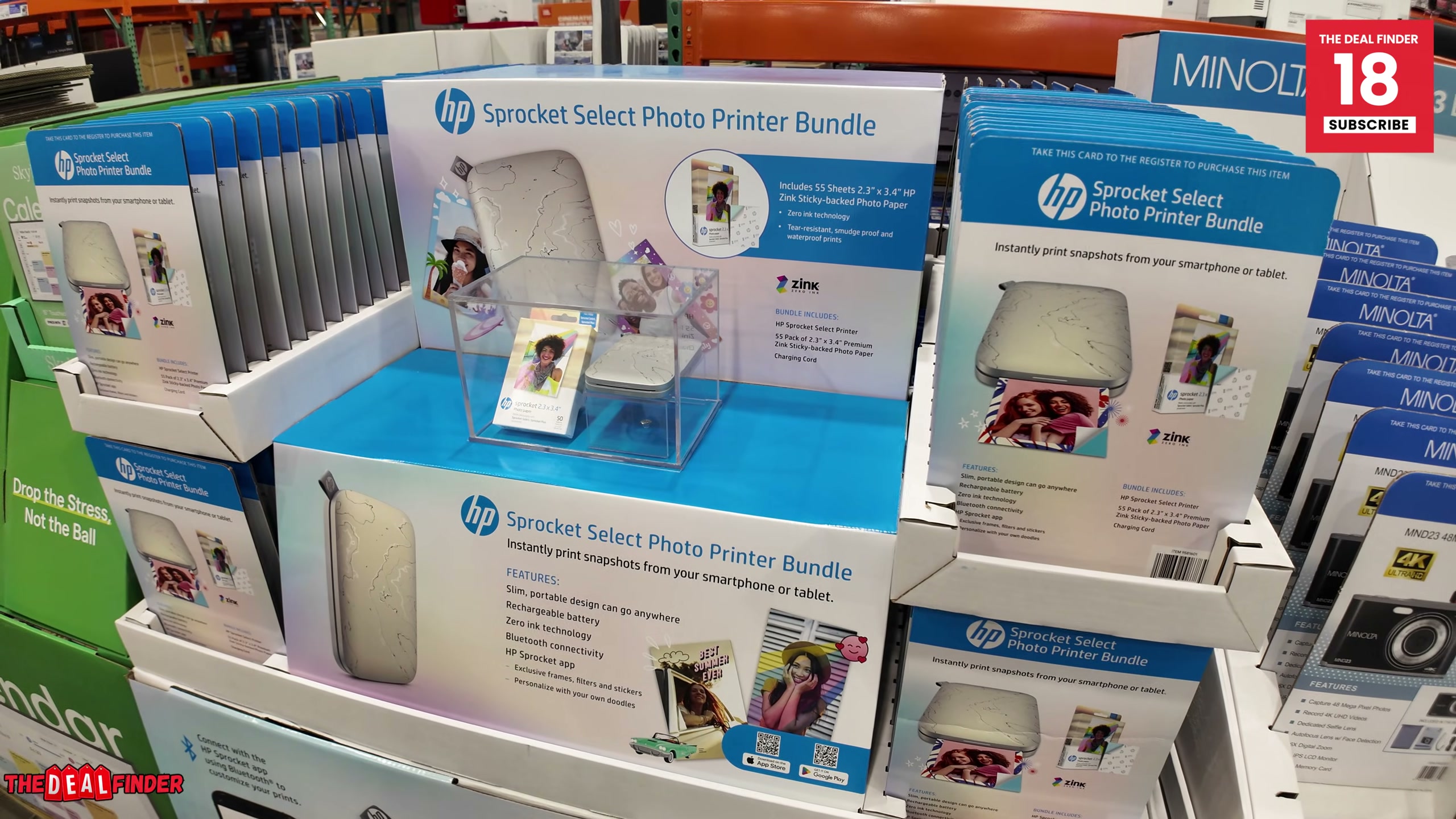 HP Sprocket Select Photo Printer Bundle with 55 Sheets (#9581601