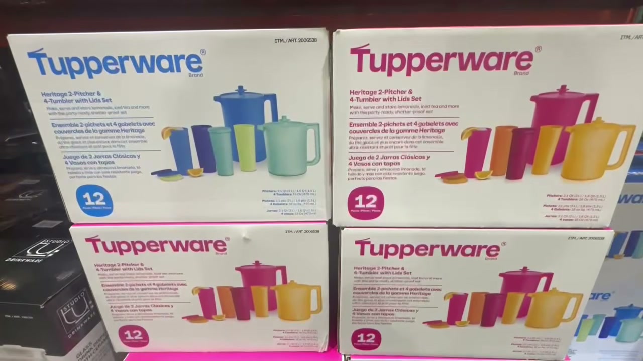 Tupperware Heritage 2-Pitchers & 4-Tumblers with Lids (#2006538