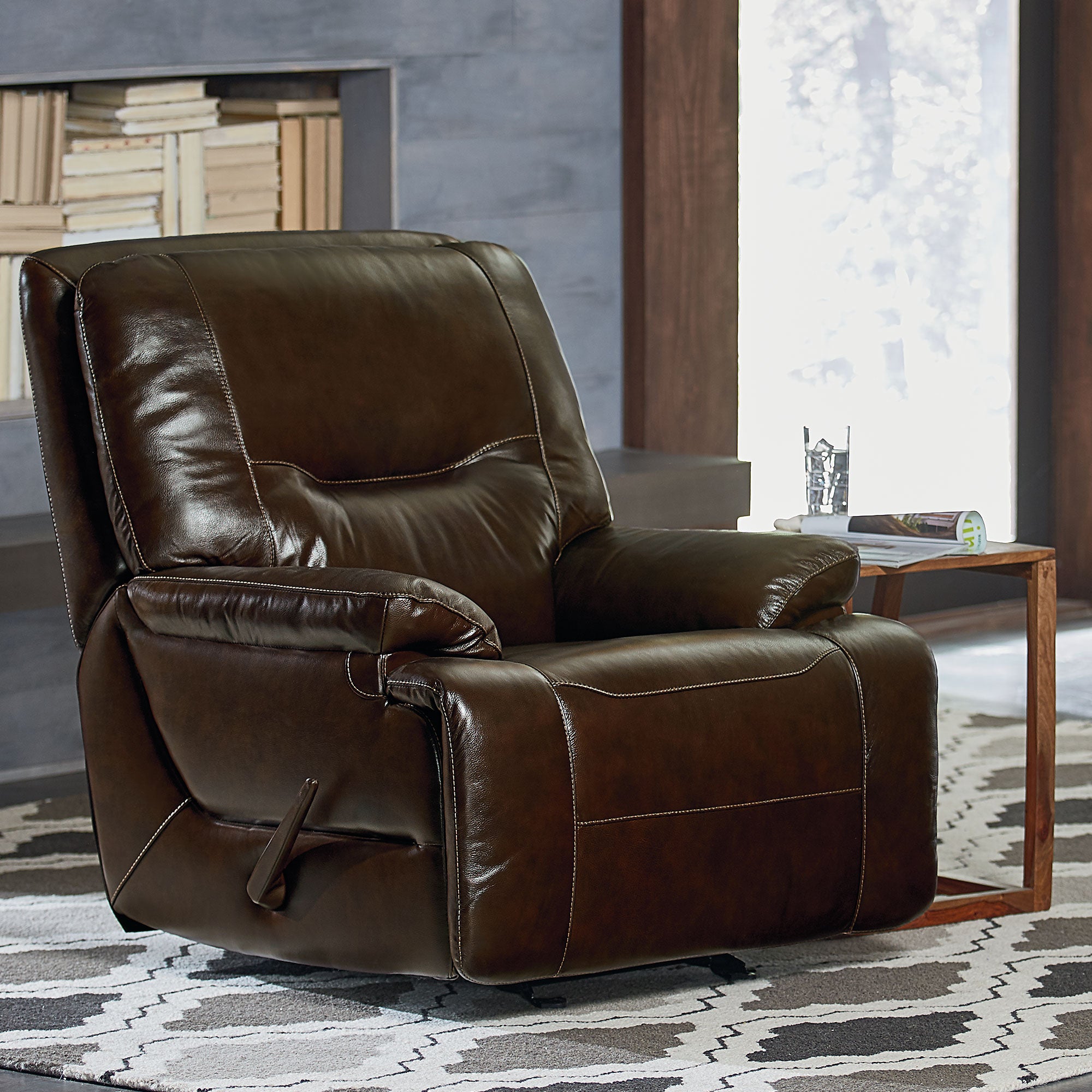 Simon Li Huntington Leather Glider Recliner (#1172089) - $439.99