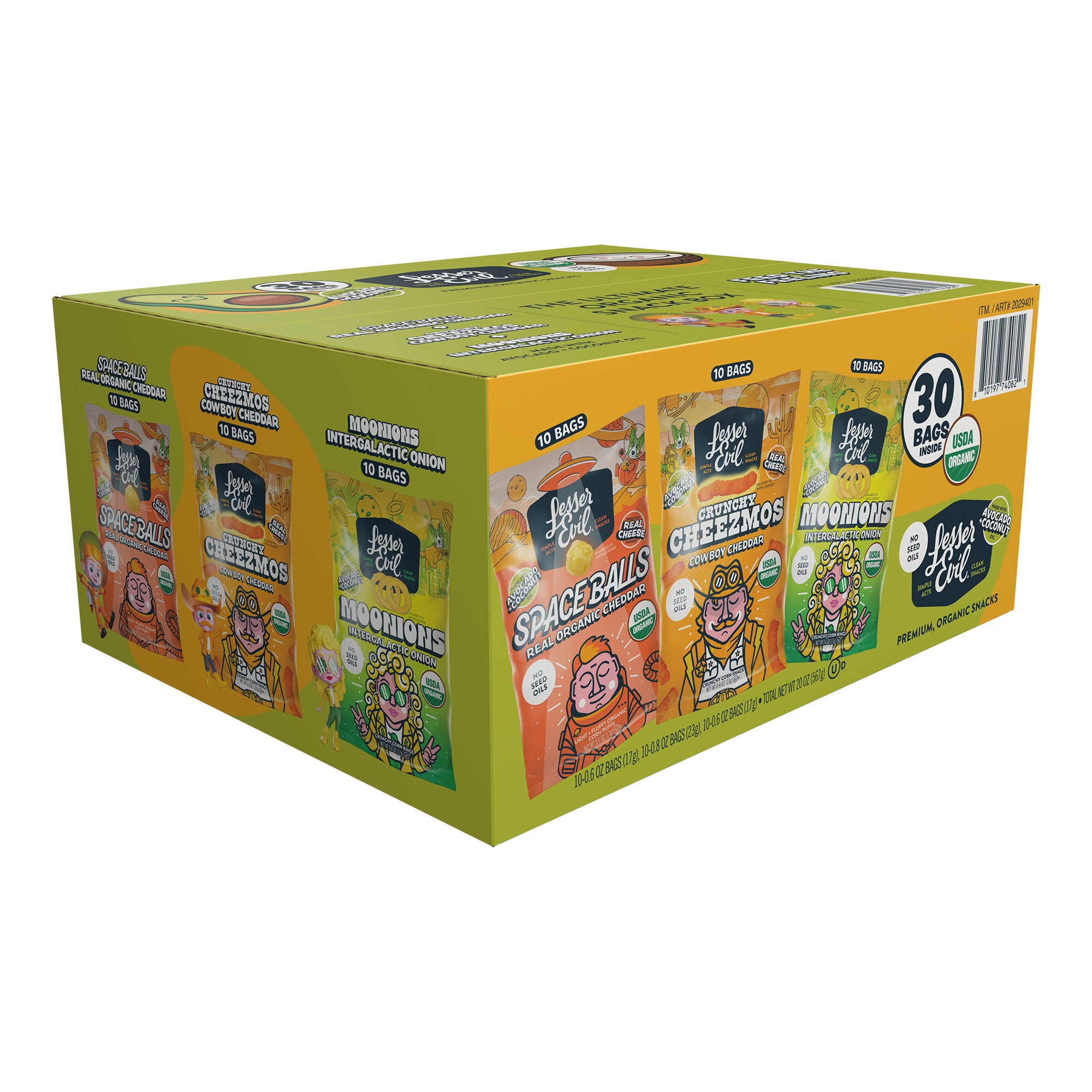 LesserEvil Organic Snack Box, 30-Count (1.25 lbs) (#2029401