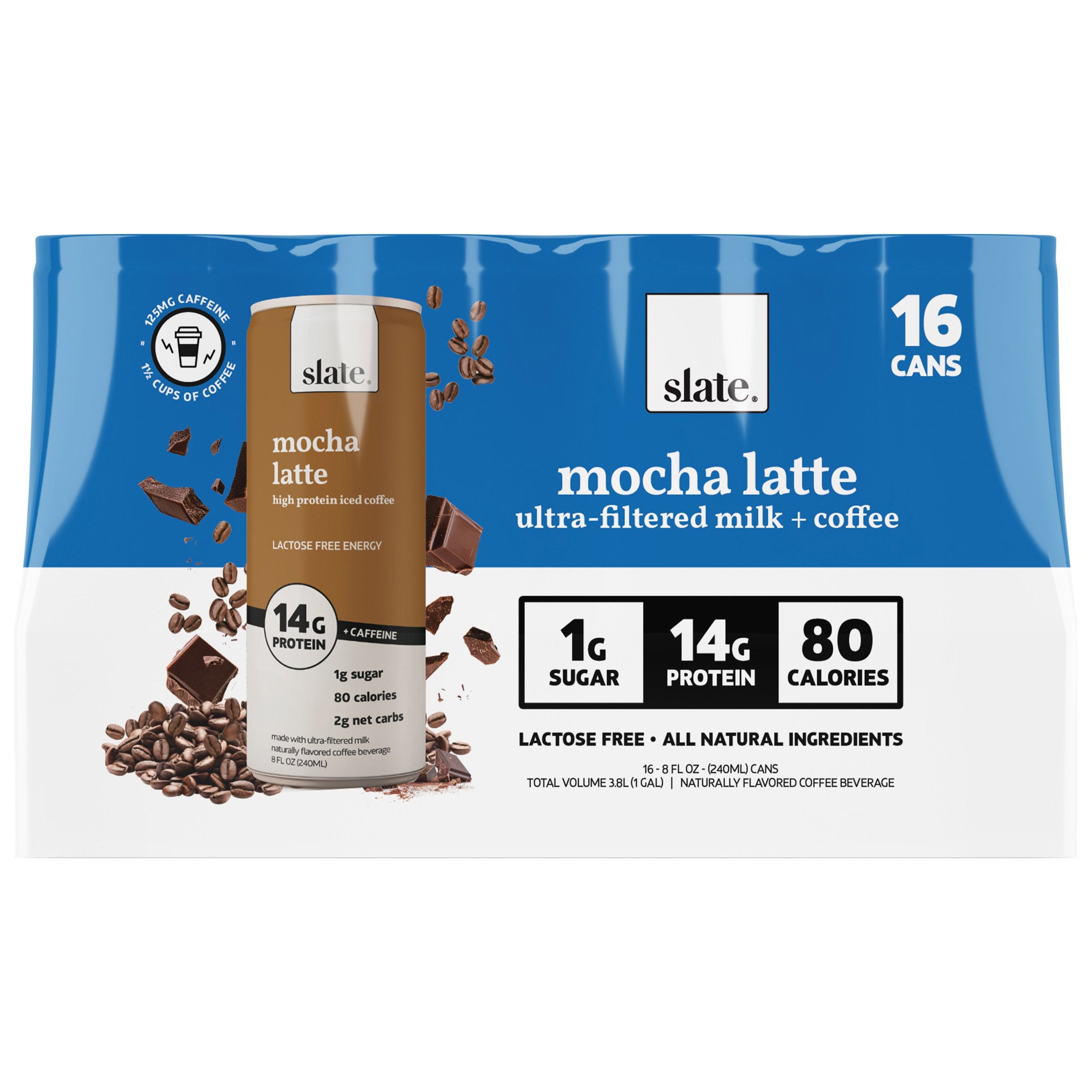 Slate Mocha Latte with Protein, 16/8 oz Cans (#1974288) - $9.97