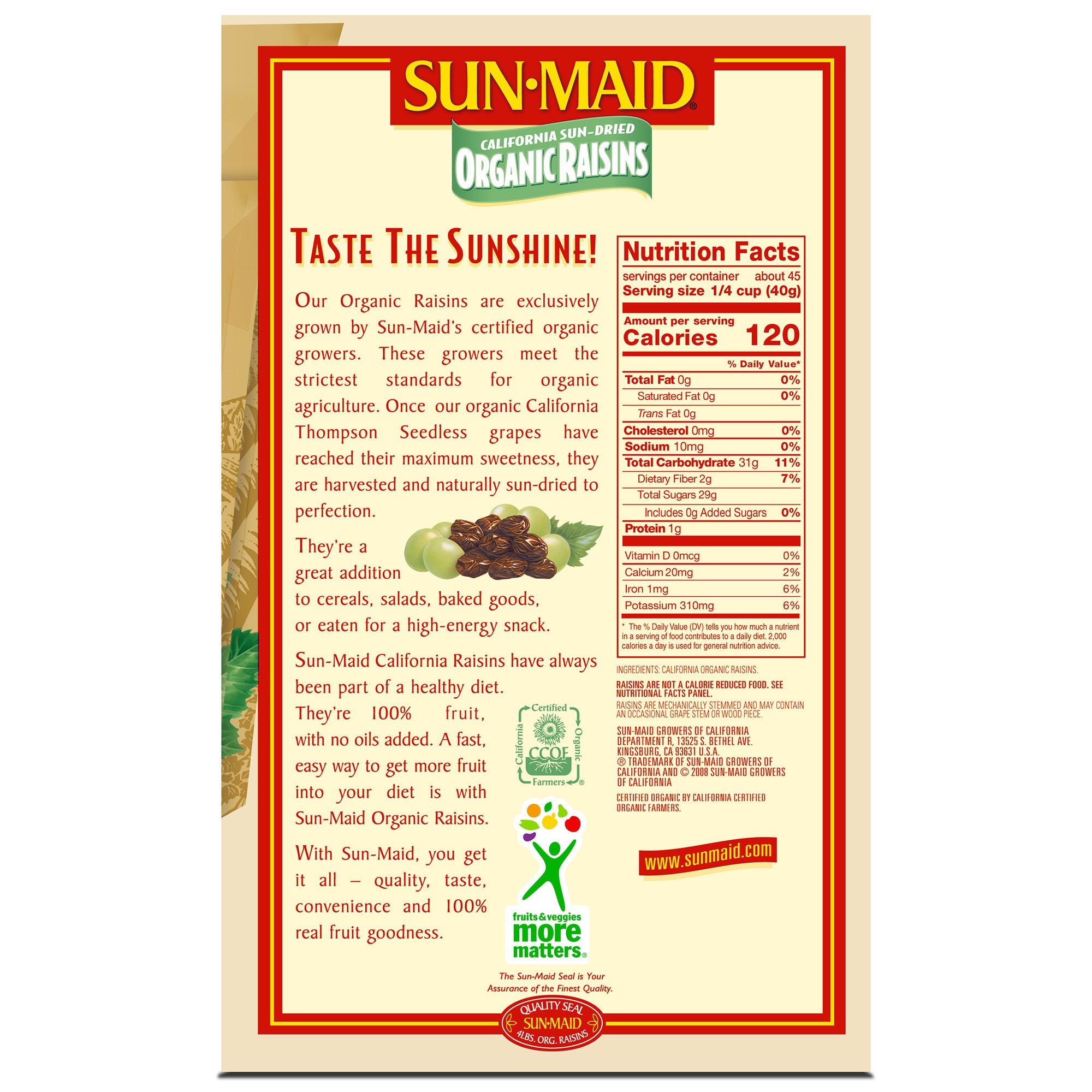 Organic Sun-Maid Raisins 2 Pack 32 Ounces Each (#289685) - $10.99