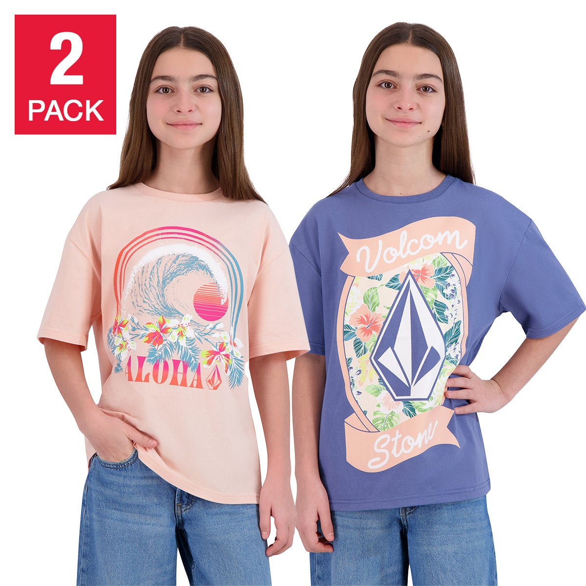 Volcom Youth Girls 2-Pack Tees