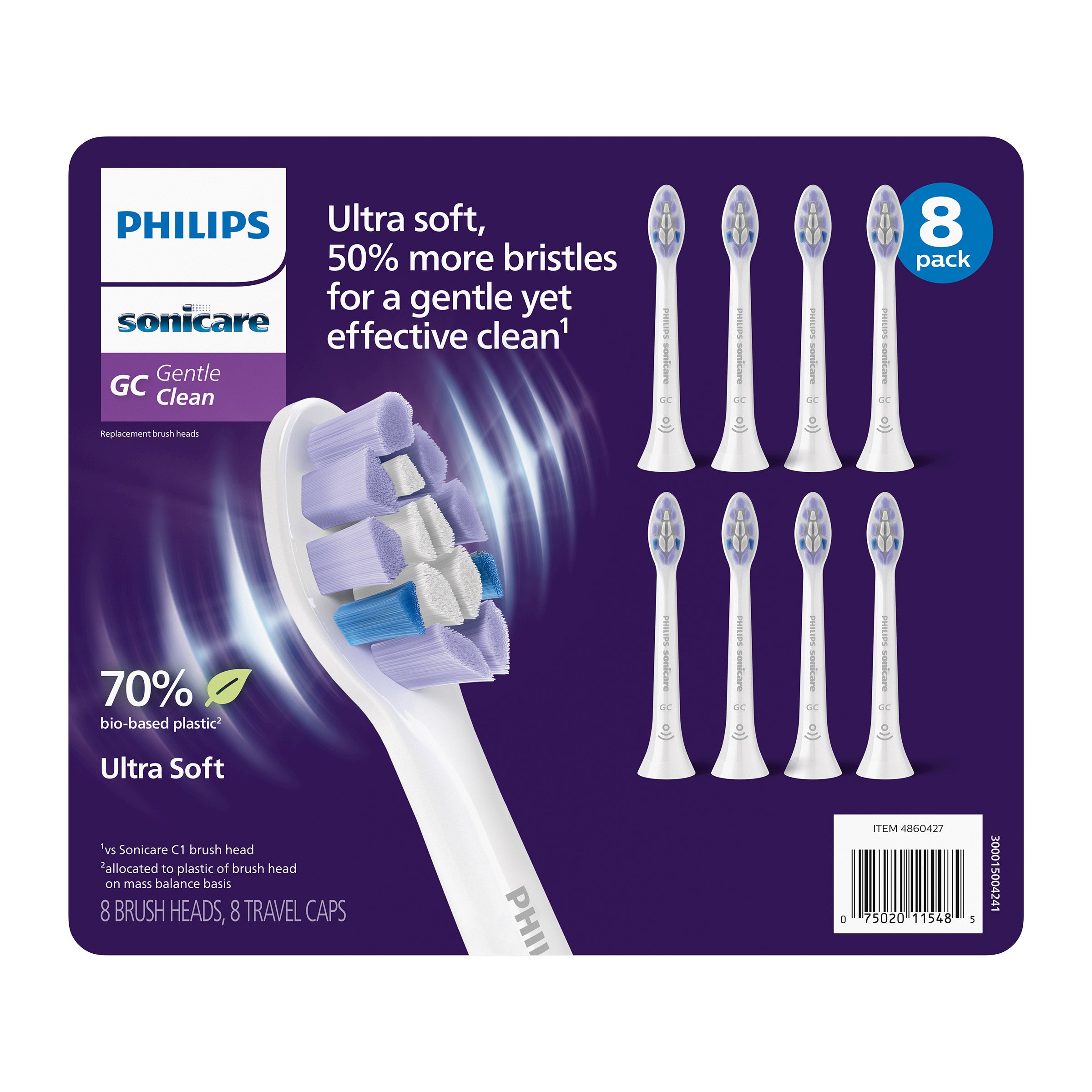 Philips Sonicare Gentle Clean 8-Pack Ultra Soft Bristle