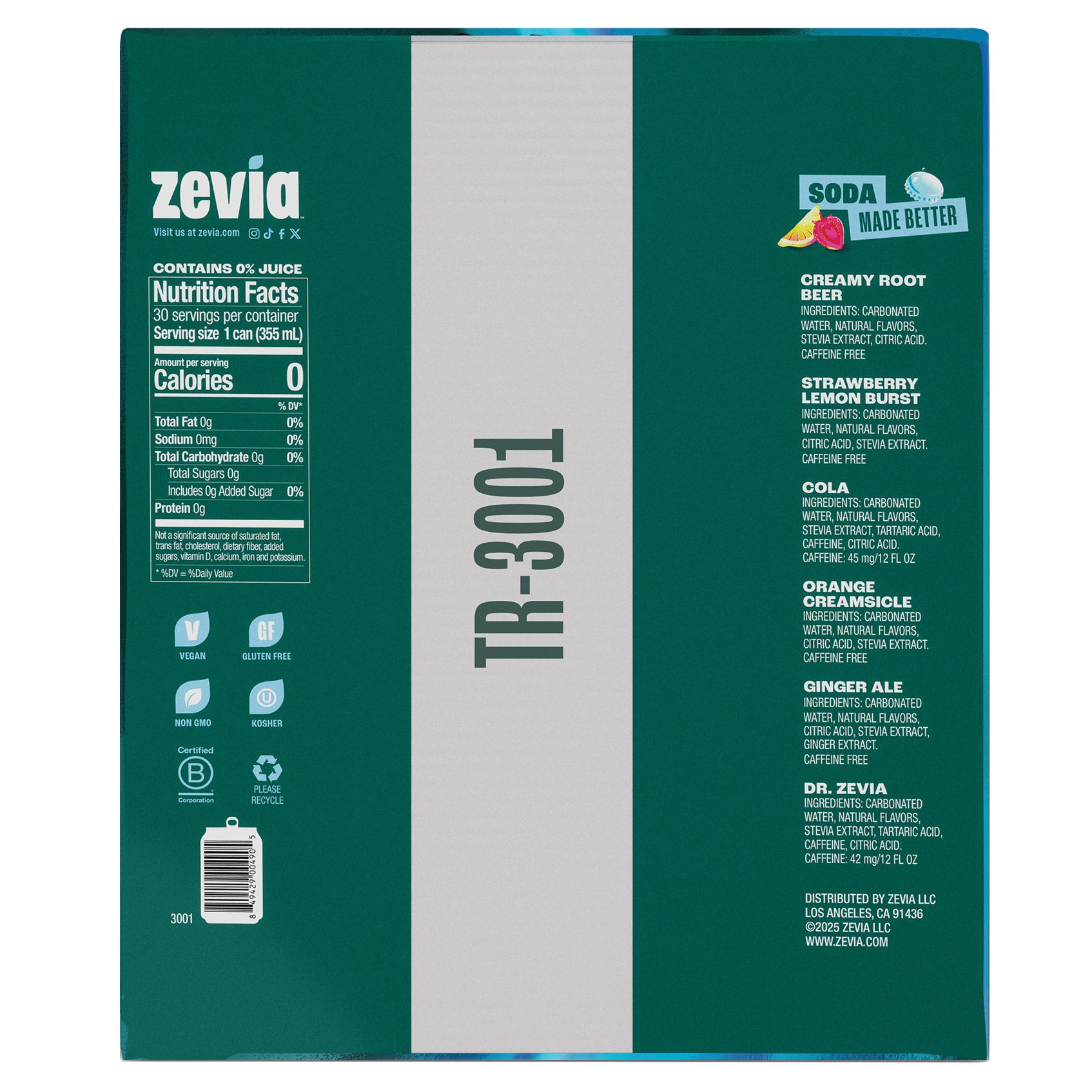 Zevia 6-Flavor Variety 30 Pack, 12 Ounces Each (#2016133) - $11.47